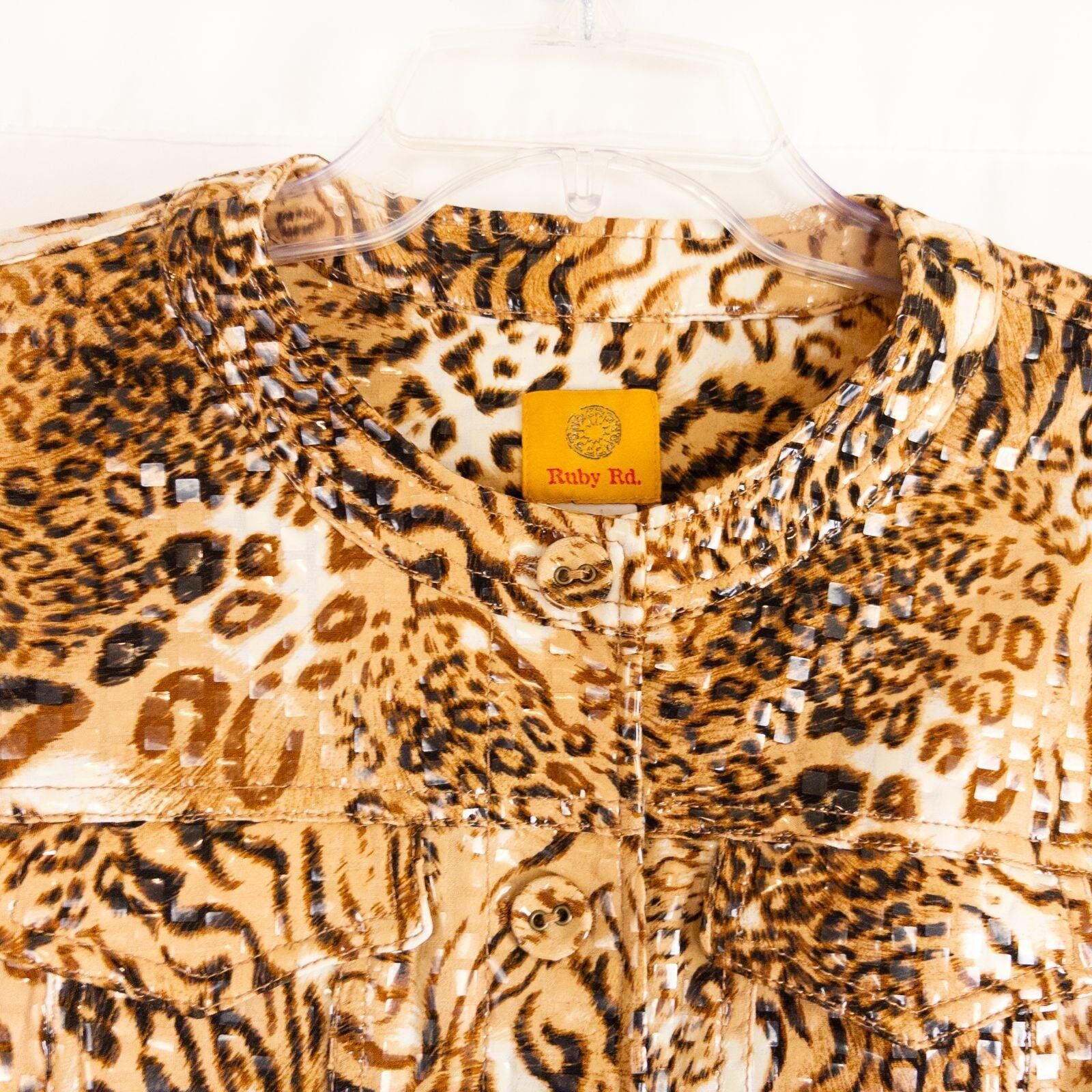 Other Ruby Road Brown Cheetah Print Jacket Womens 6 Small Size M / US 6-8 / IT 42-44 - 4 Thumbnail