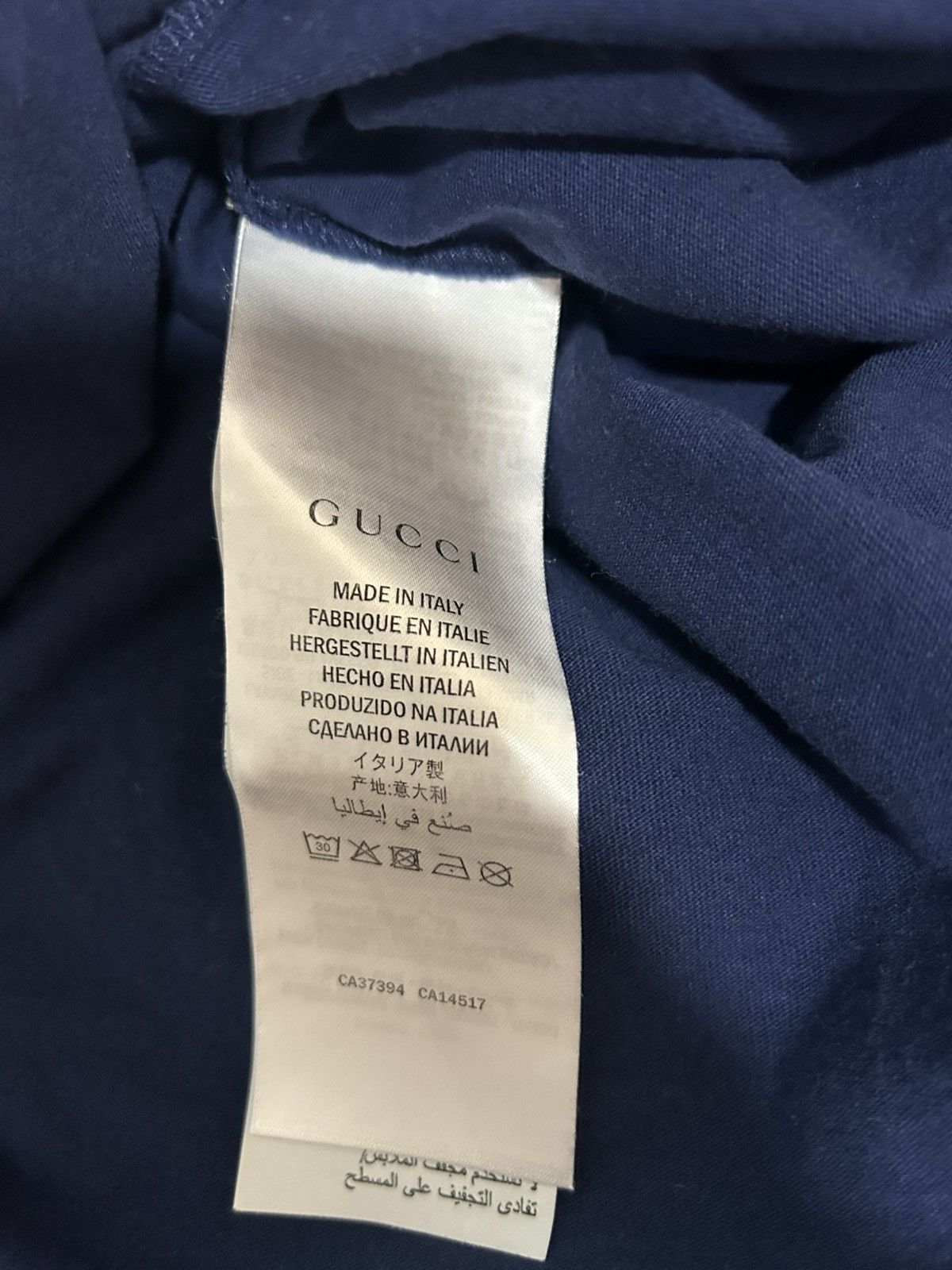 Gucci Gucci Men's Dark Blue Cotton GR GG T-Shirt Size US L / EU 52-54 / 3 - 5 Thumbnail