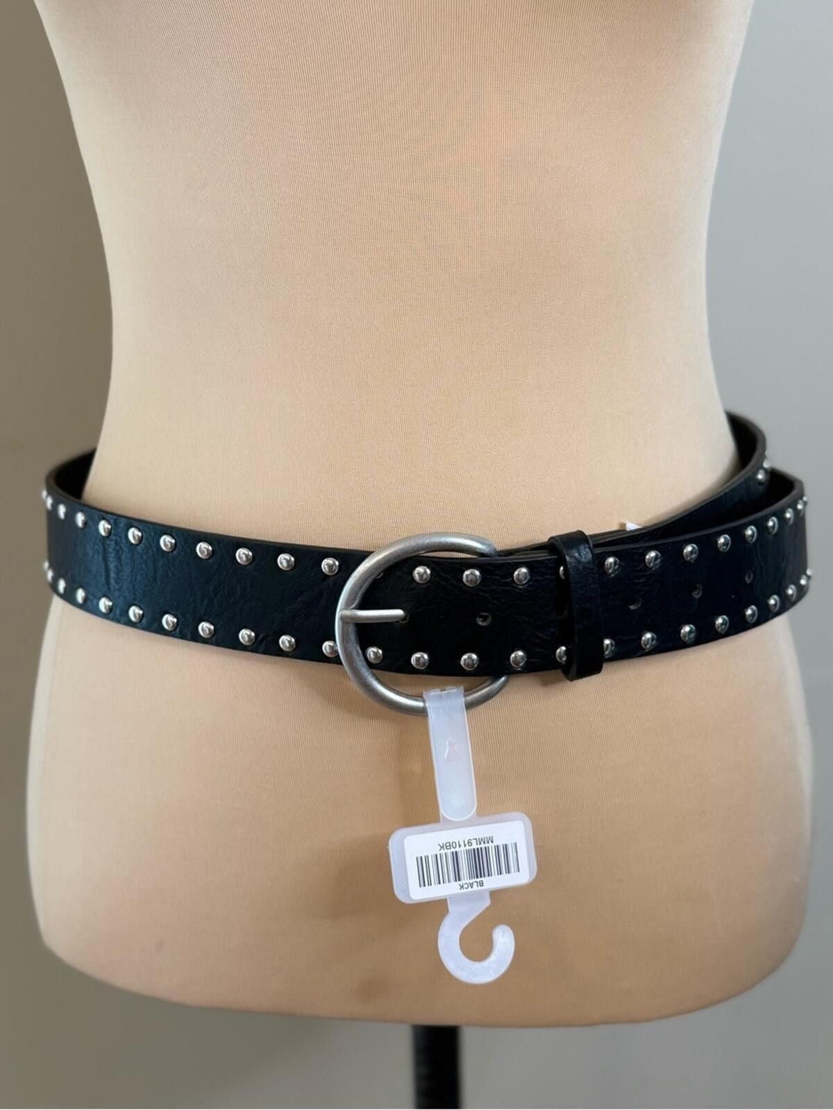 Other Black Faux Leather Silver studded western belt SZ 42” Size ONE SIZE - 1 Thumbnail