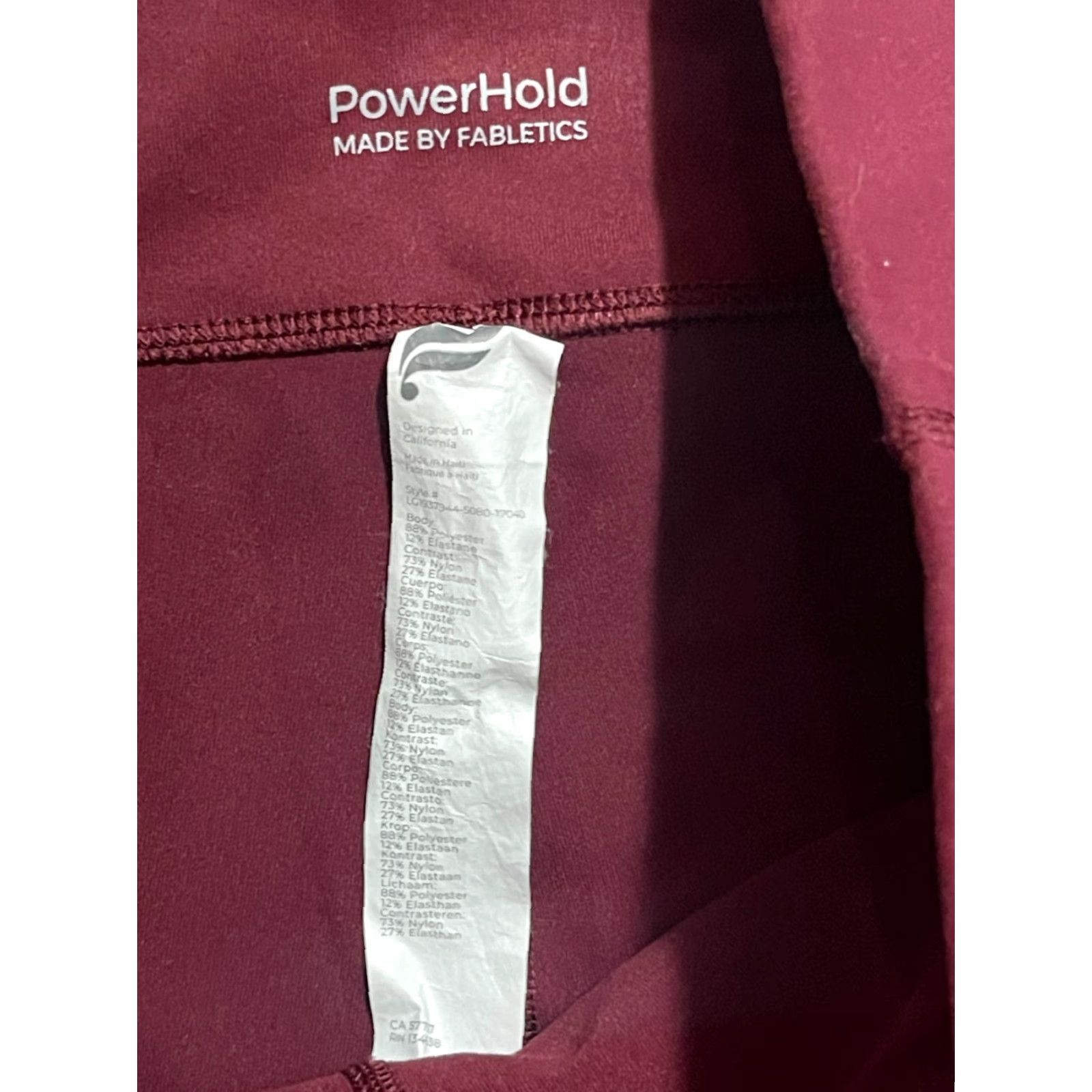 Fabletics Fabletics Leggings, Women's Size Medium, Red, Athletic Wear, Pull On, Ankle, Casual, Regular, Inseam 24 in, 26 in Waist – Womens Size 32" / US 10 / IT 46 - 7 Thumbnail