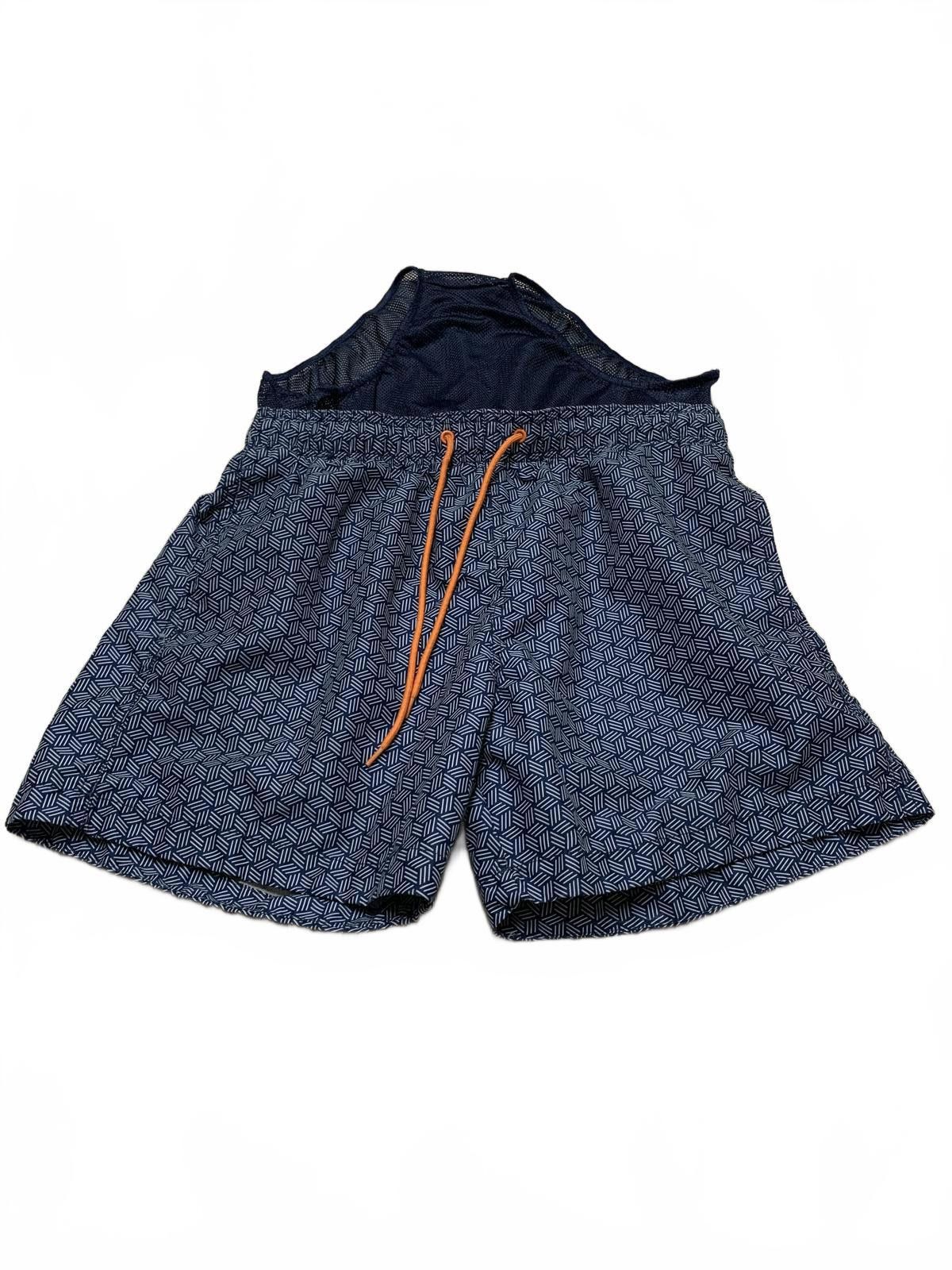 H&M H&M Men's Sz M Navy Geometric Pattern Swim Shorts Trunks Size US 32 / EU 48 - 3 Thumbnail