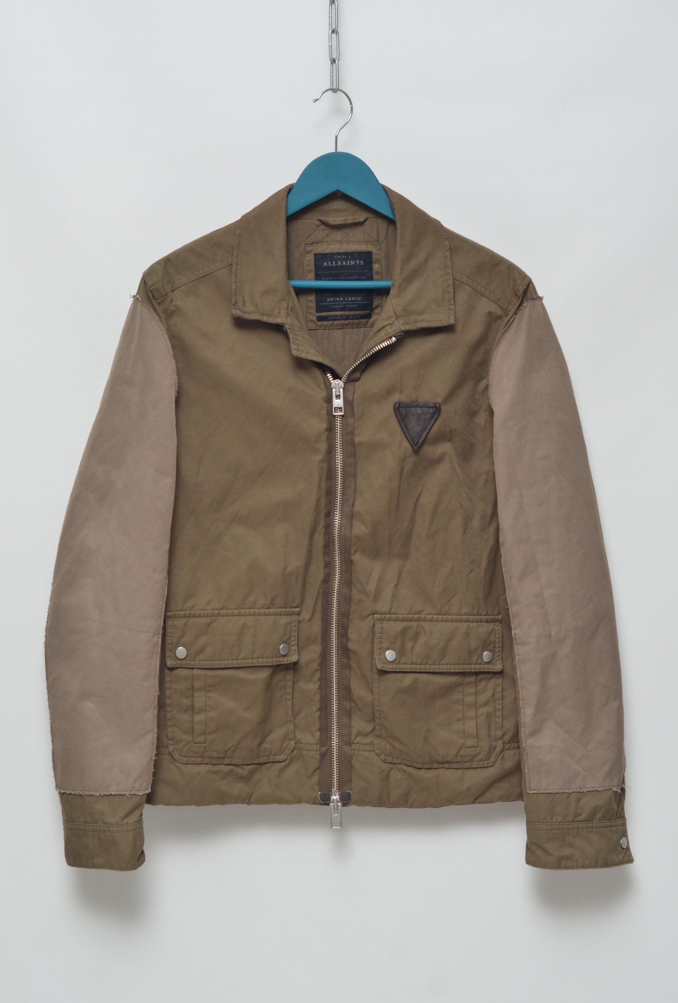 Image of Allsaints x Hype All Saints Cotton Full Zip Bomber Jacket in Brown, Men's (Size XL)