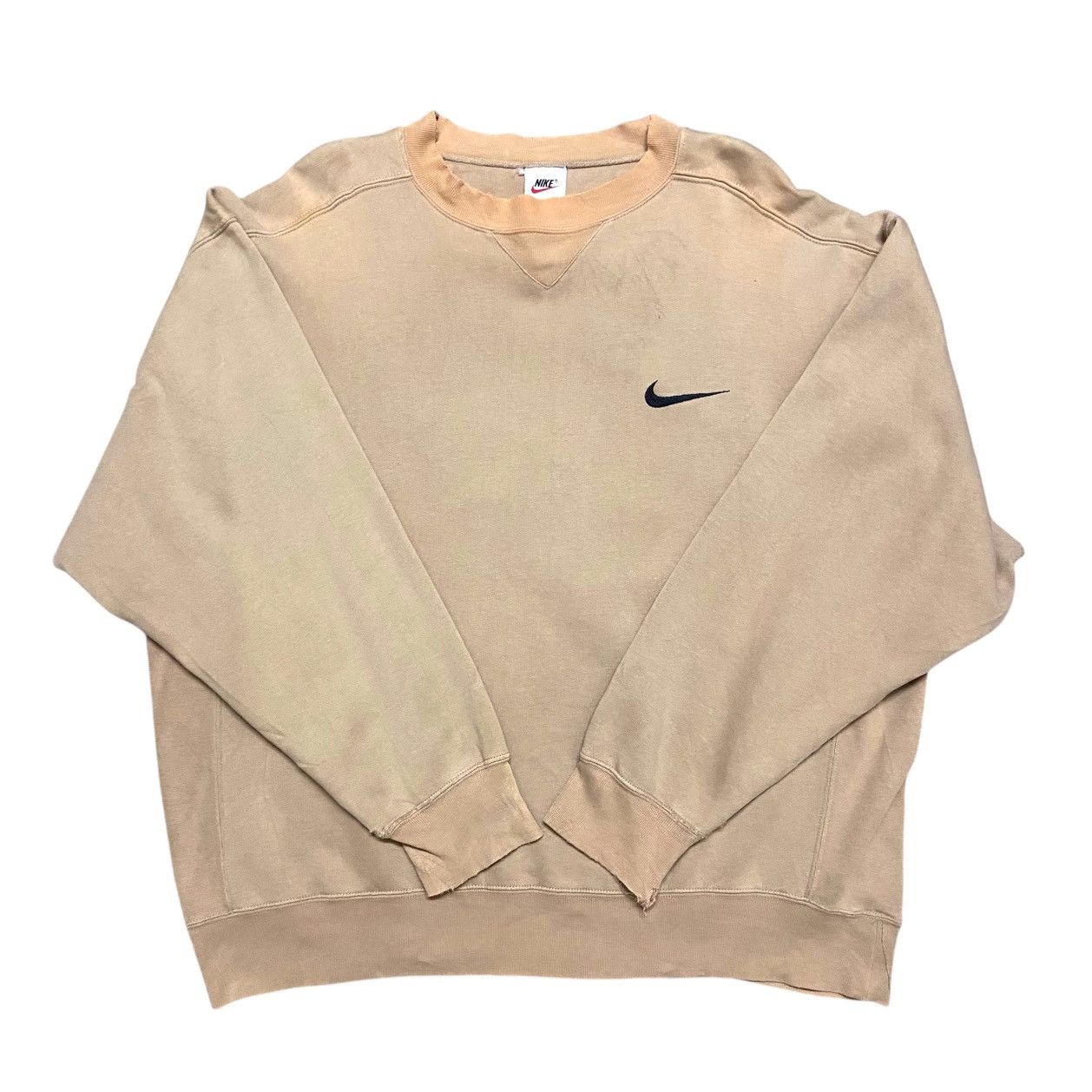 Nike × Vintage Vintage 90s Thrashed Nike Swoosh Crewneck Size US L / EU 52-54 / 3 - 2 Thumbnail