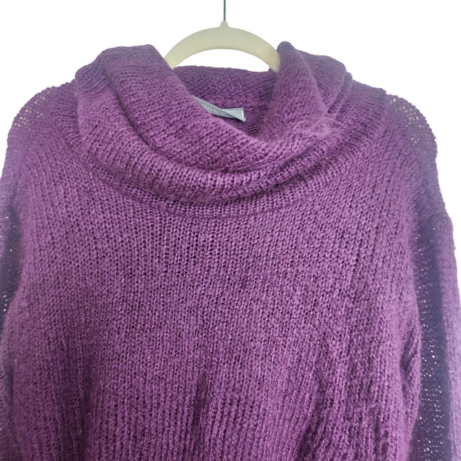 SHIPS Wooden Ships Womens Mohair Wool Cowl Neck Open Knit Sweater Size M / US 6-8 / IT 42-44 - 2 Thumbnail