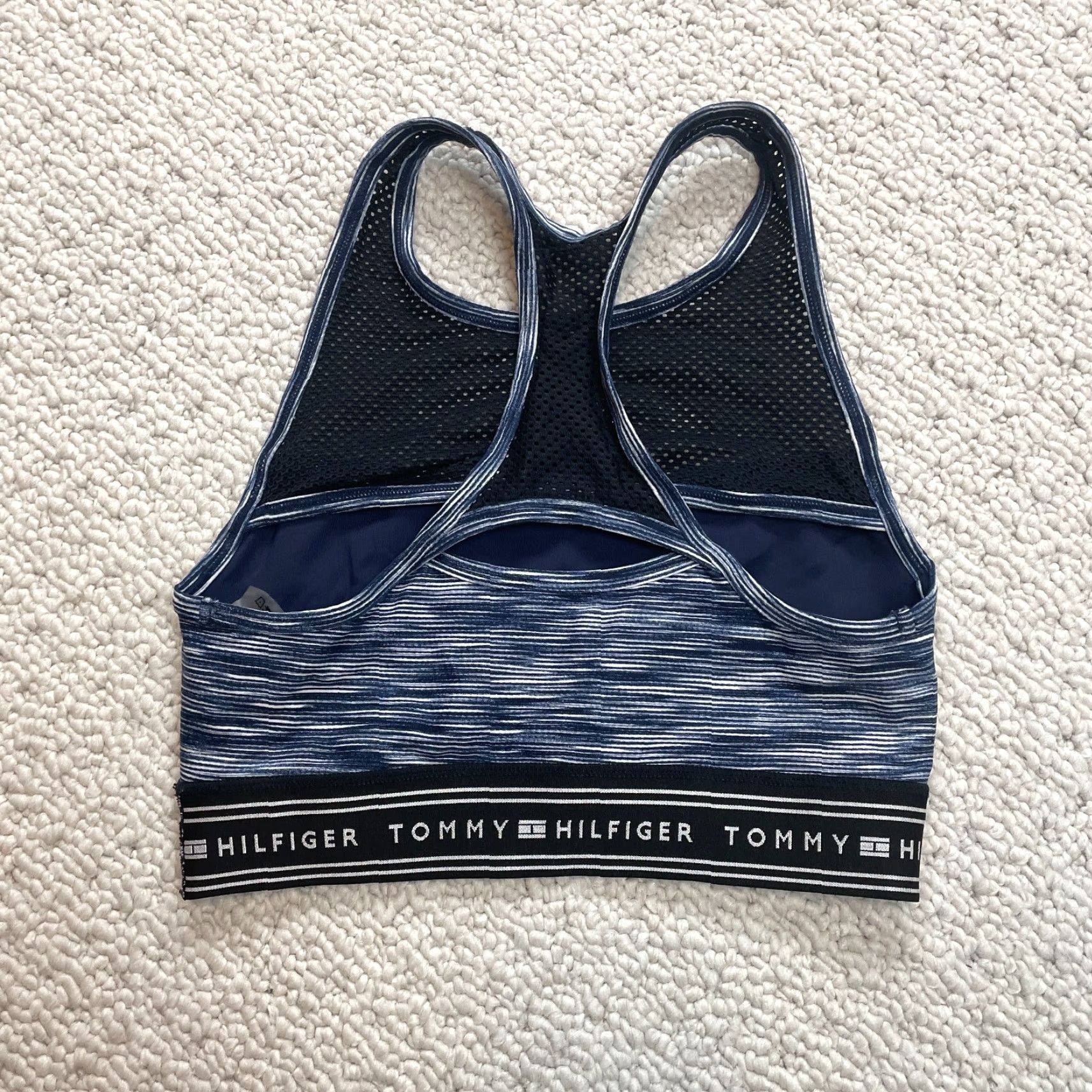Tommy Hilfiger Tommy Hilfiger Sport Women Medium Tank Crop Logo Stretch Blue Activewear Size M / US 6-8 / IT 42-44 - 6 Thumbnail
