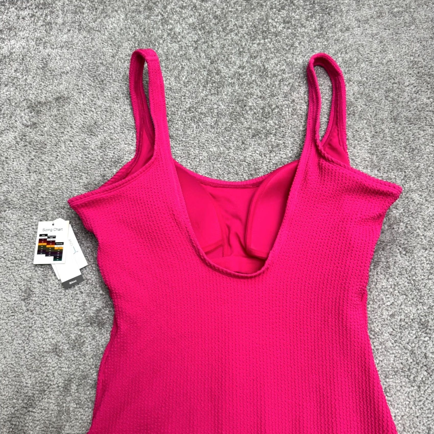 Vintage Time And Tru Womens XL Pink One Piece Swimwear Padded Scoop Neck Backless NWT Size ONE SIZE - 6 Thumbnail