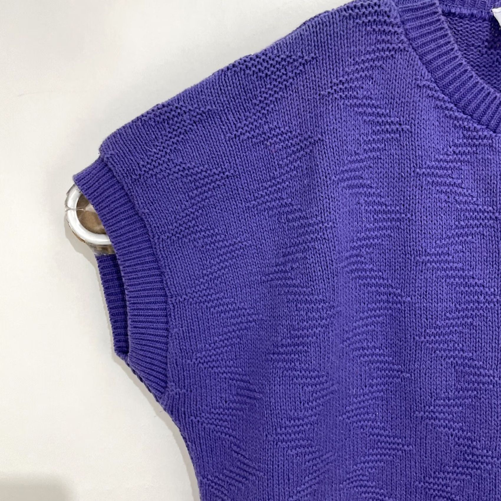 Vintage VINTAGE Lauren Vest Shirt Sleeveless Large Purple USA Knitwear Corp Crew Neck Button Logo 100% Cotton Men’s? No, Women’s? Size L / US 10 / IT 46 - 5 Thumbnail