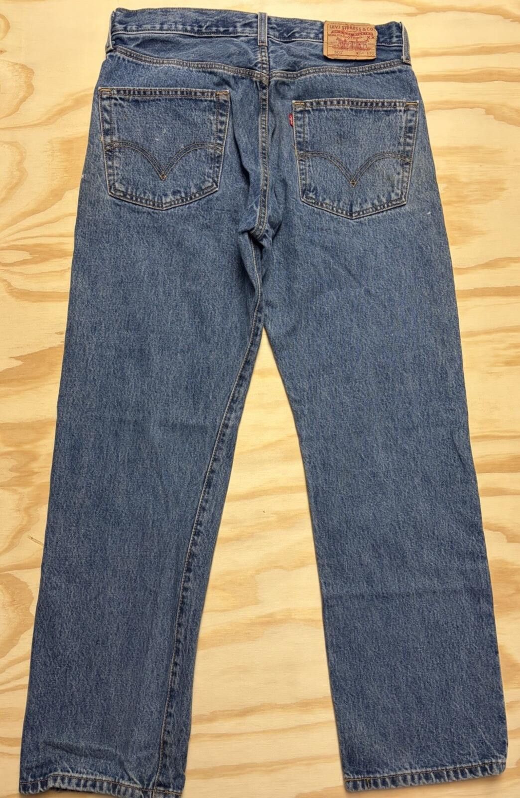 Levi's Levi 501 Mens 34x30 Straight Leg Vintage Red Tab Blue Jeans Size US 34 / EU 50 - 1 Thumbnail