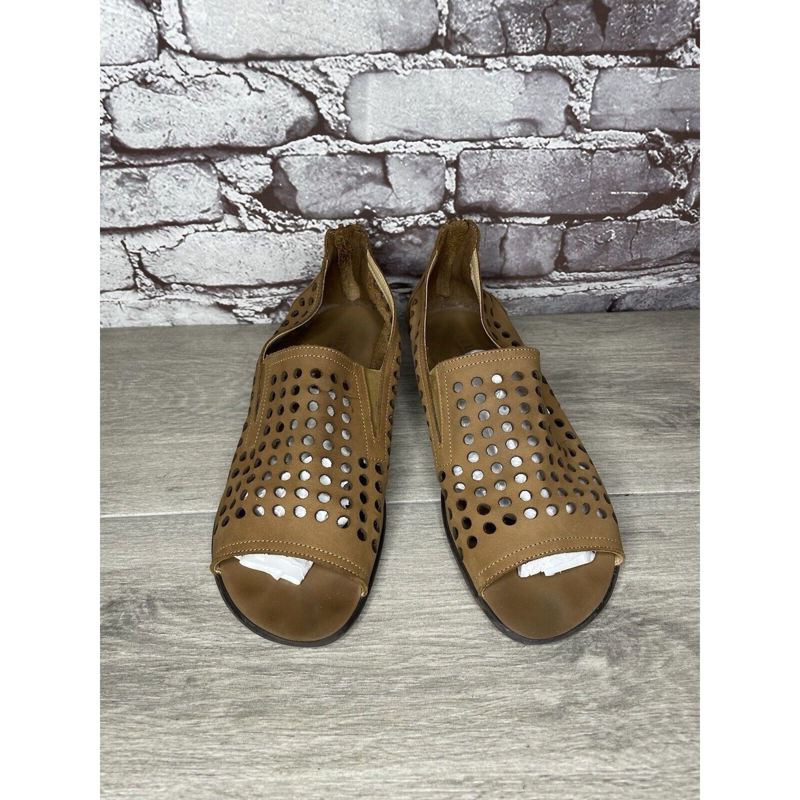Other Sesto Meucci Evonne Brown Nubuck Perforated Open Toe Back Zi Size US 10 / IT 40 - 19 Thumbnail
