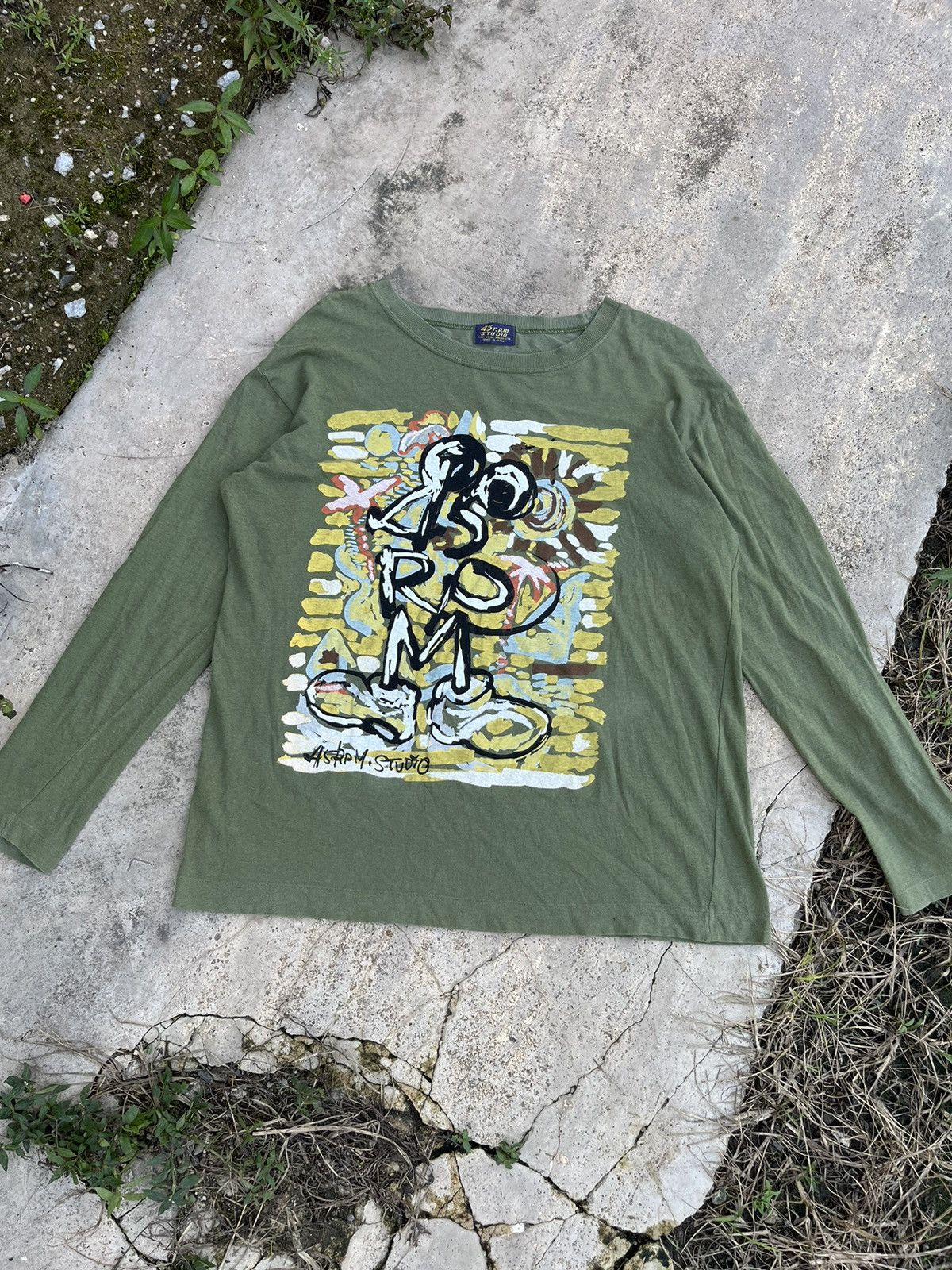 japanese long archive カットソー sleeve label