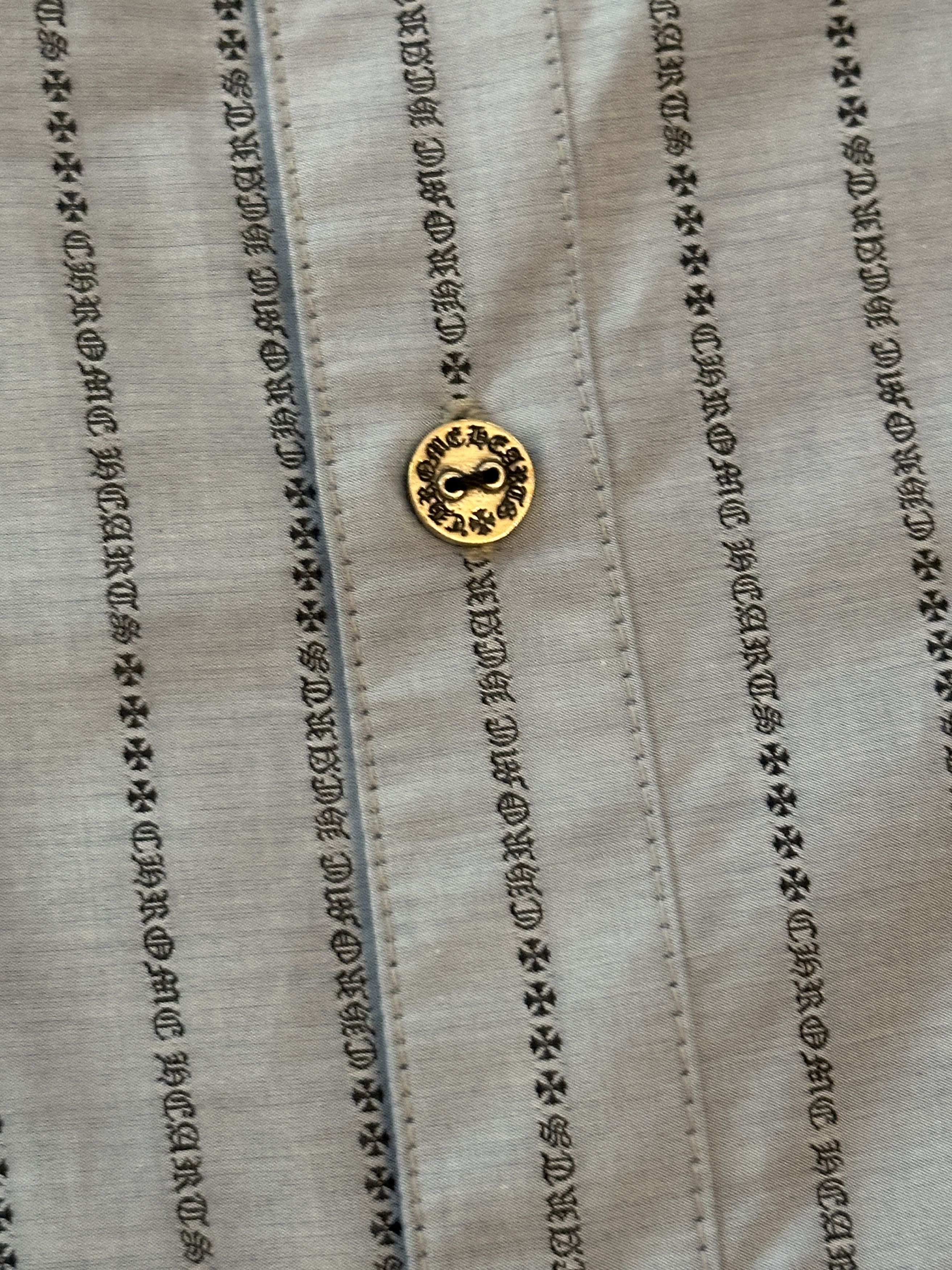 Chrome Hearts Chrome Hearts Pinstripe Botton Shirt Size US XL / EU 56 / 4 - 4 Thumbnail