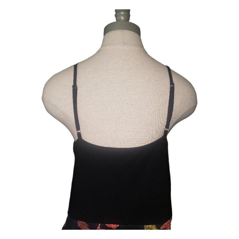Designer CT1451 Yathon Black Floral Spaghetti Strap Dress Size L / US 10 / IT 46 - 5 Thumbnail