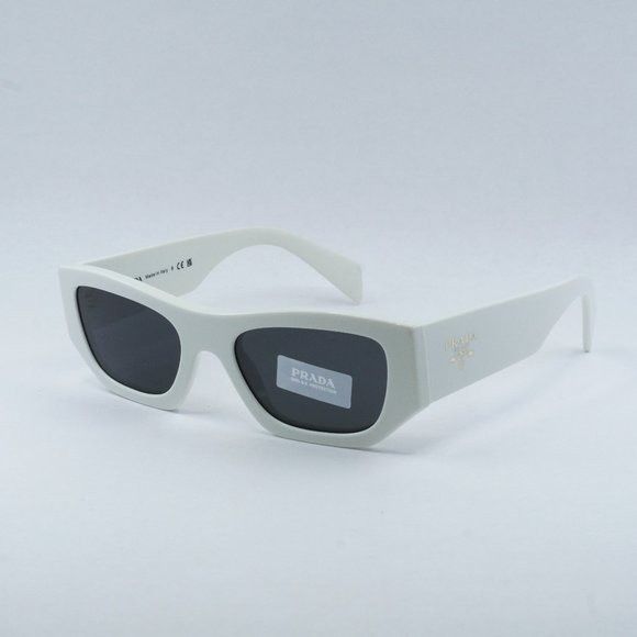 image of New Prada Pra01S 17K08Z White Dark Grey Sunglasses, Men's