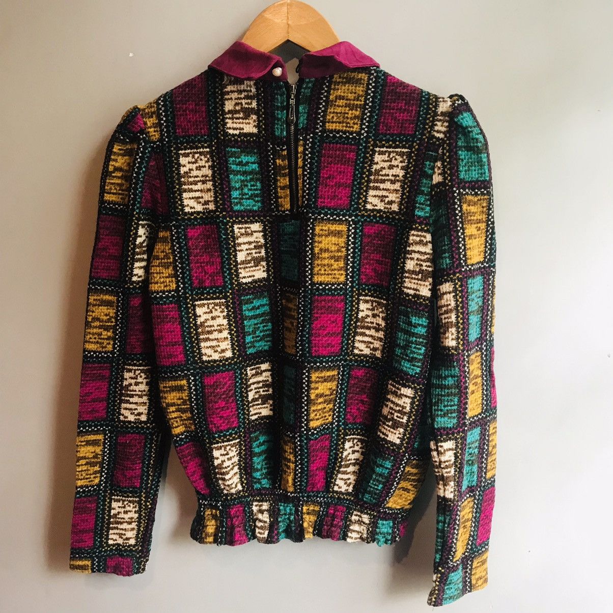 20471120 × If Six Was Nine Japanese Collar Neck Color-Block Blouse Size M / US 6-8 / IT 42-44 - 4 Thumbnail