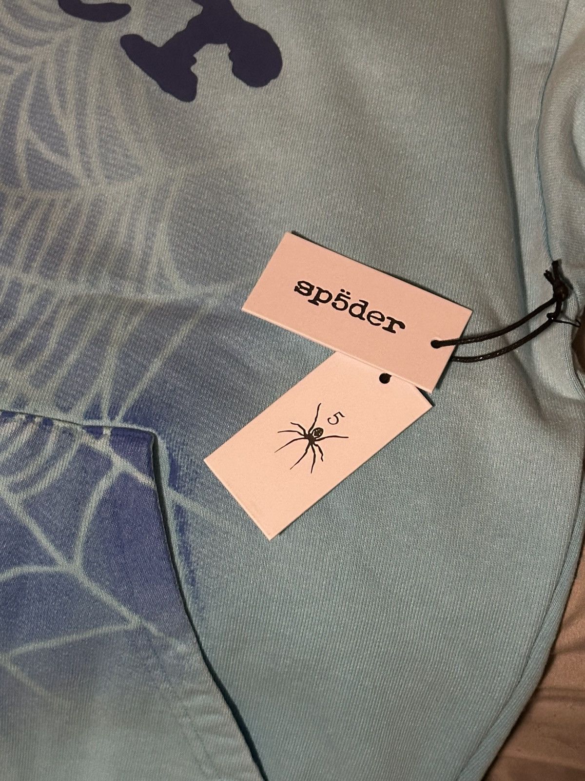 Sp5der Sp5der OG Web V2 Spray Hoodie Light Blue Size US L / EU 52-54 / 3 - 3 Thumbnail
