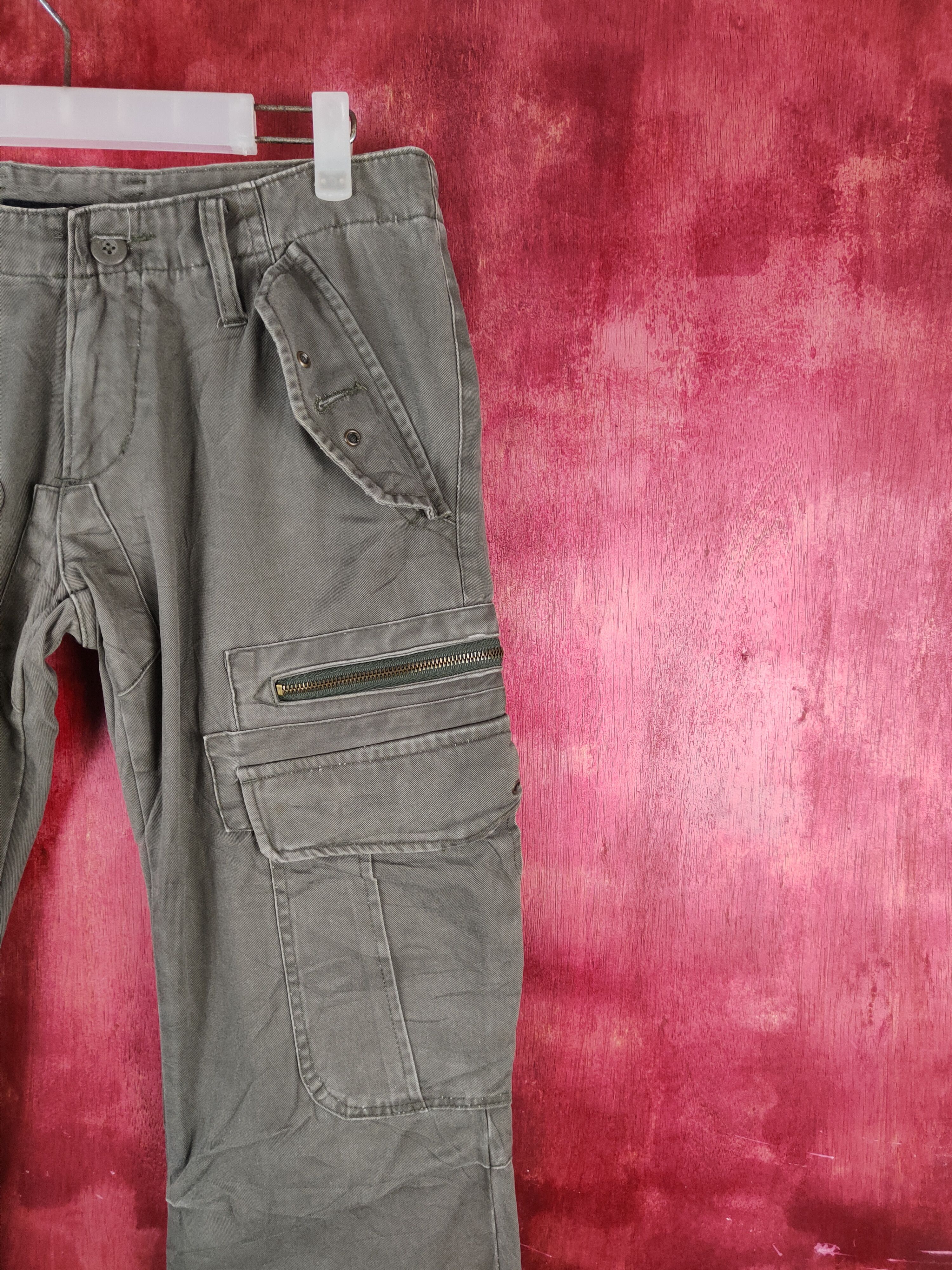 Japanese Brand Root Three Olive Multipocket Tactical Cargo Pants #S1798 Size US 30 / EU 46 - 7 Thumbnail