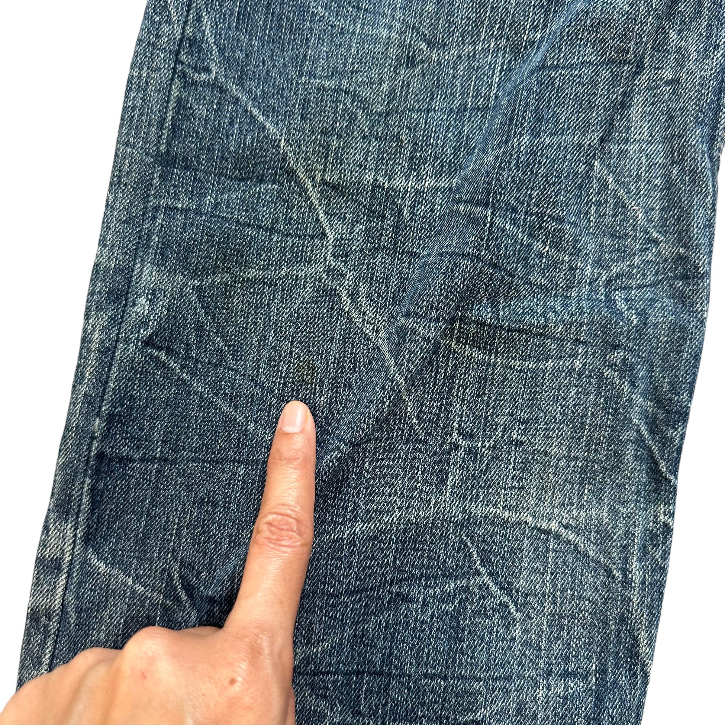Japanese Brand DOMINATE Handcraft Jeans Double Waist Denim Pant #9108-57 Size US 34 / EU 50 - 6 Thumbnail