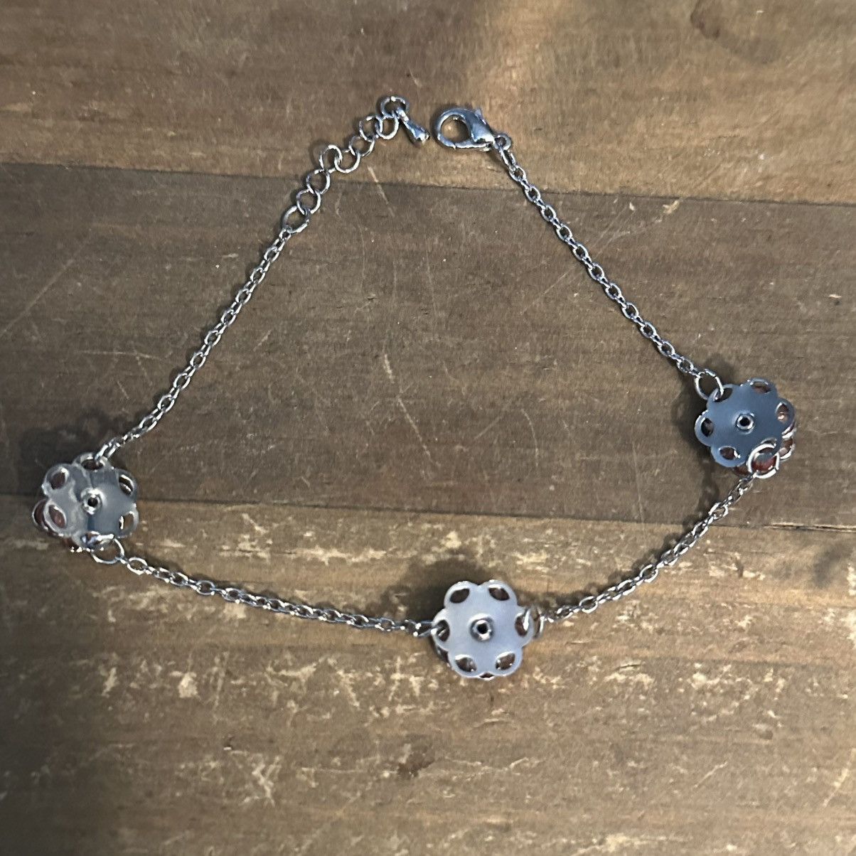 Other Silver tone pink stone roses anklet Size ONE SIZE - 4 Thumbnail