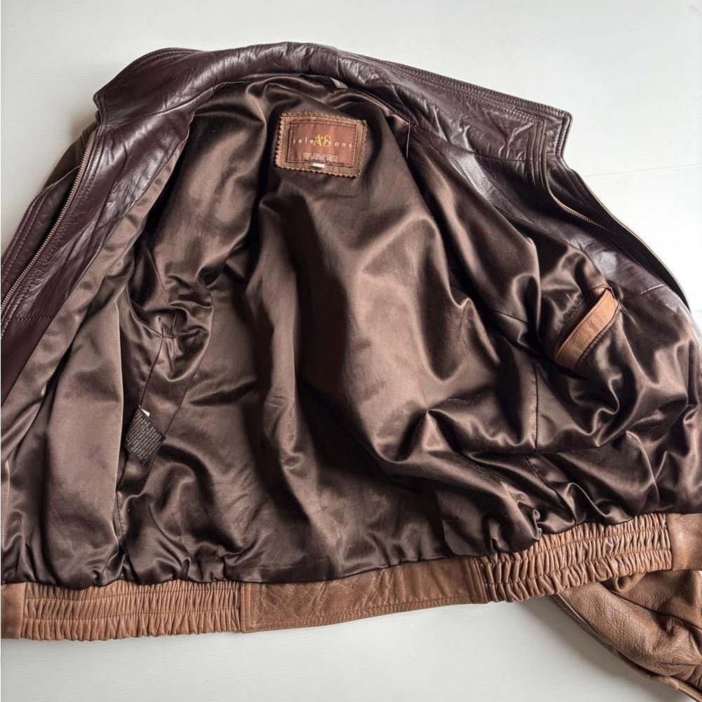 Designer Vintage A&S Selections Leather Bomber Jacket Size US S / EU 44-46 / 1 - 3 Thumbnail