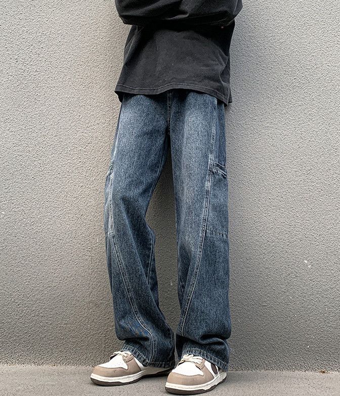Japanese Brand Japanese retro workwear casual men's loose straight jeans Size US 32 / EU 48 - 1 Thumbnail