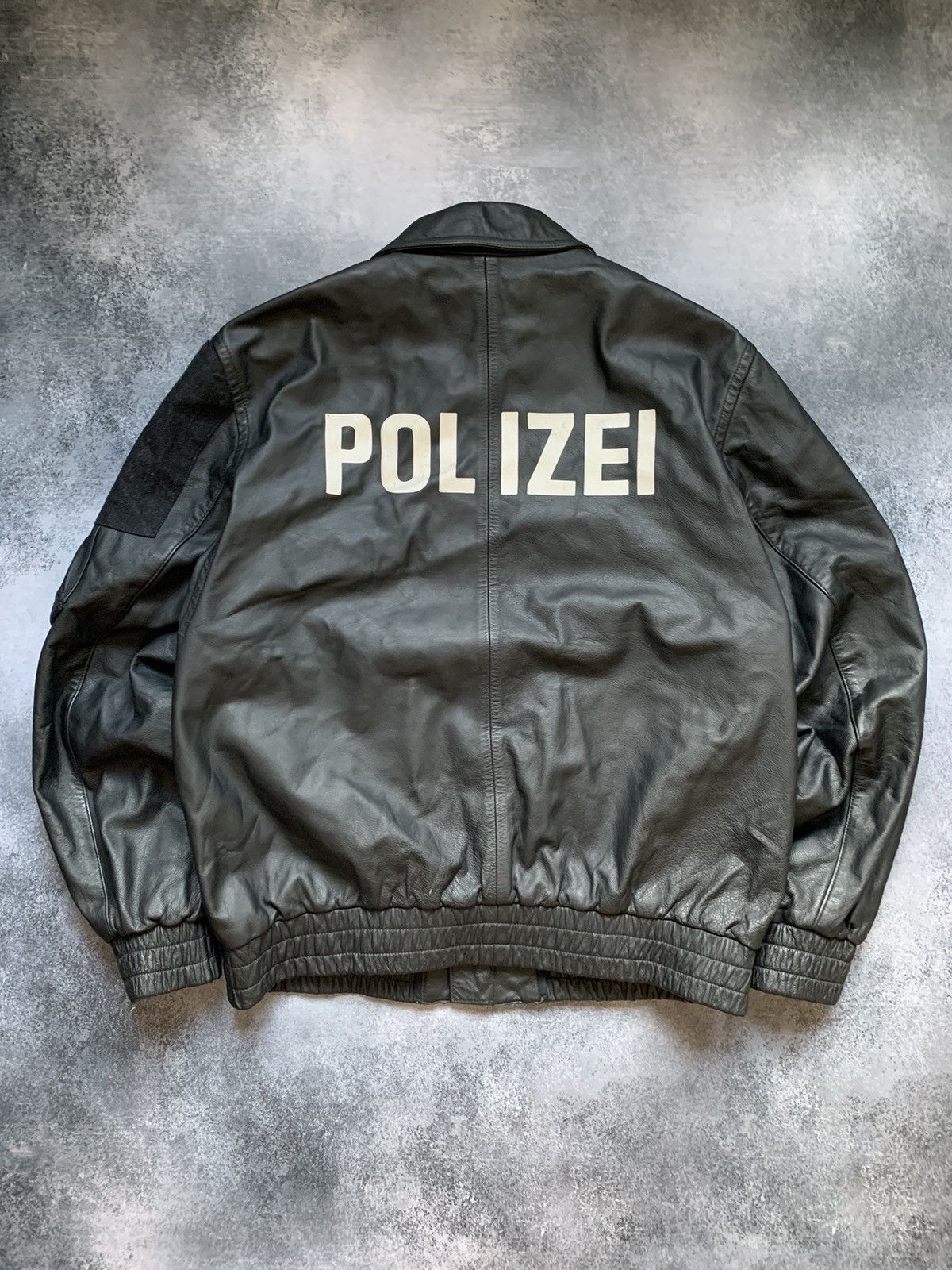 Hysteric Glamour Polizei Vintage OG German Leather Boxy Black Zip Jacket Rare Size US L / EU 52-54 / 3 - 1 Thumbnail