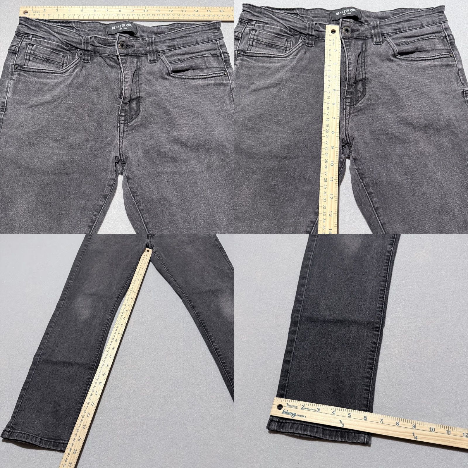 Kenneth Cole Kenneth Cole Jeans Men Gray Denim Slim Fit Low-Rise Zip Fly 32X30 Jeans Size US 32 / EU 48 - 9 Thumbnail