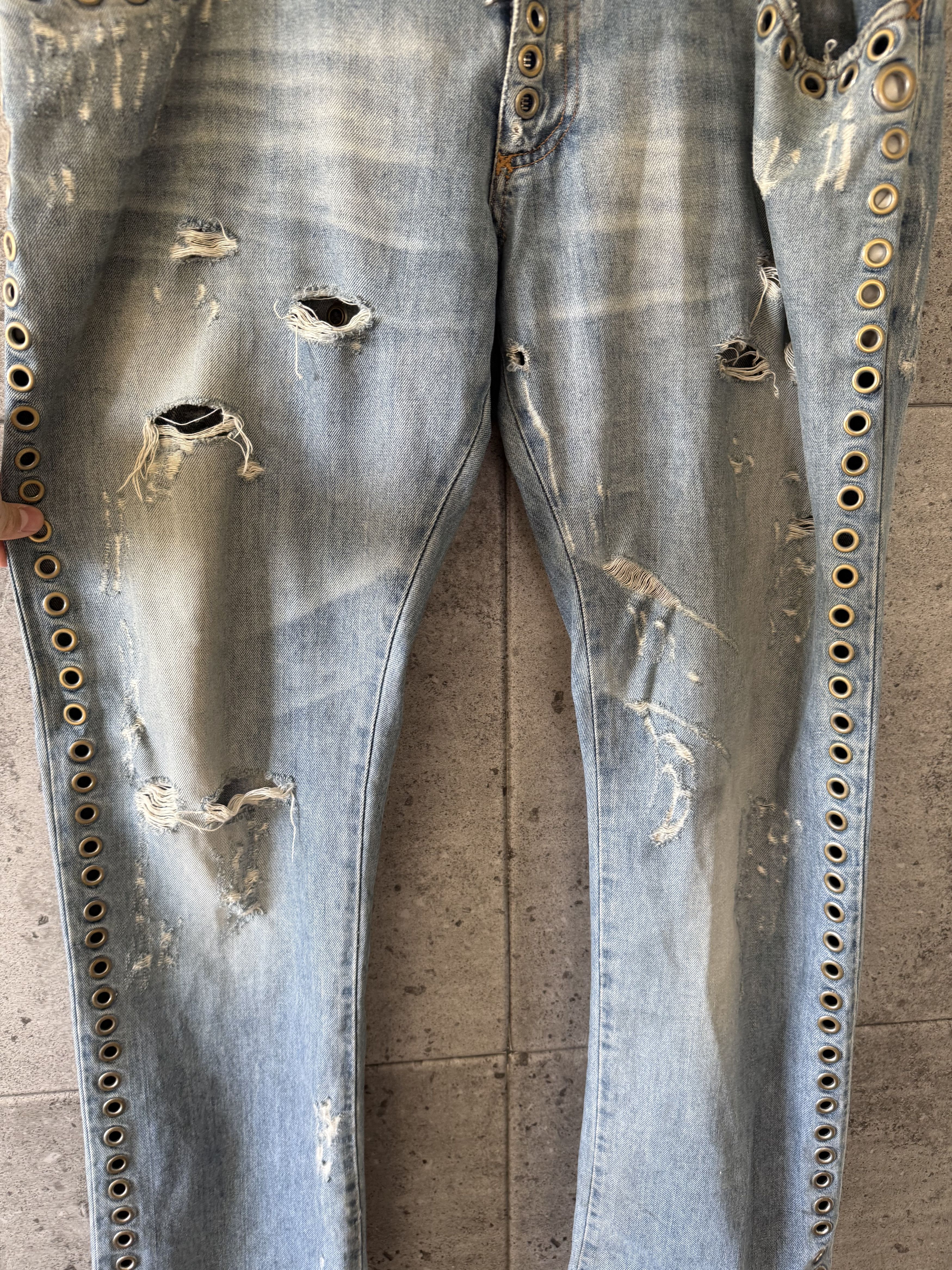 Dolce & Gabbana Dolce & Gabbana Vintage Eyelet Jeans Size US 36 / EU 52 - 4 Thumbnail