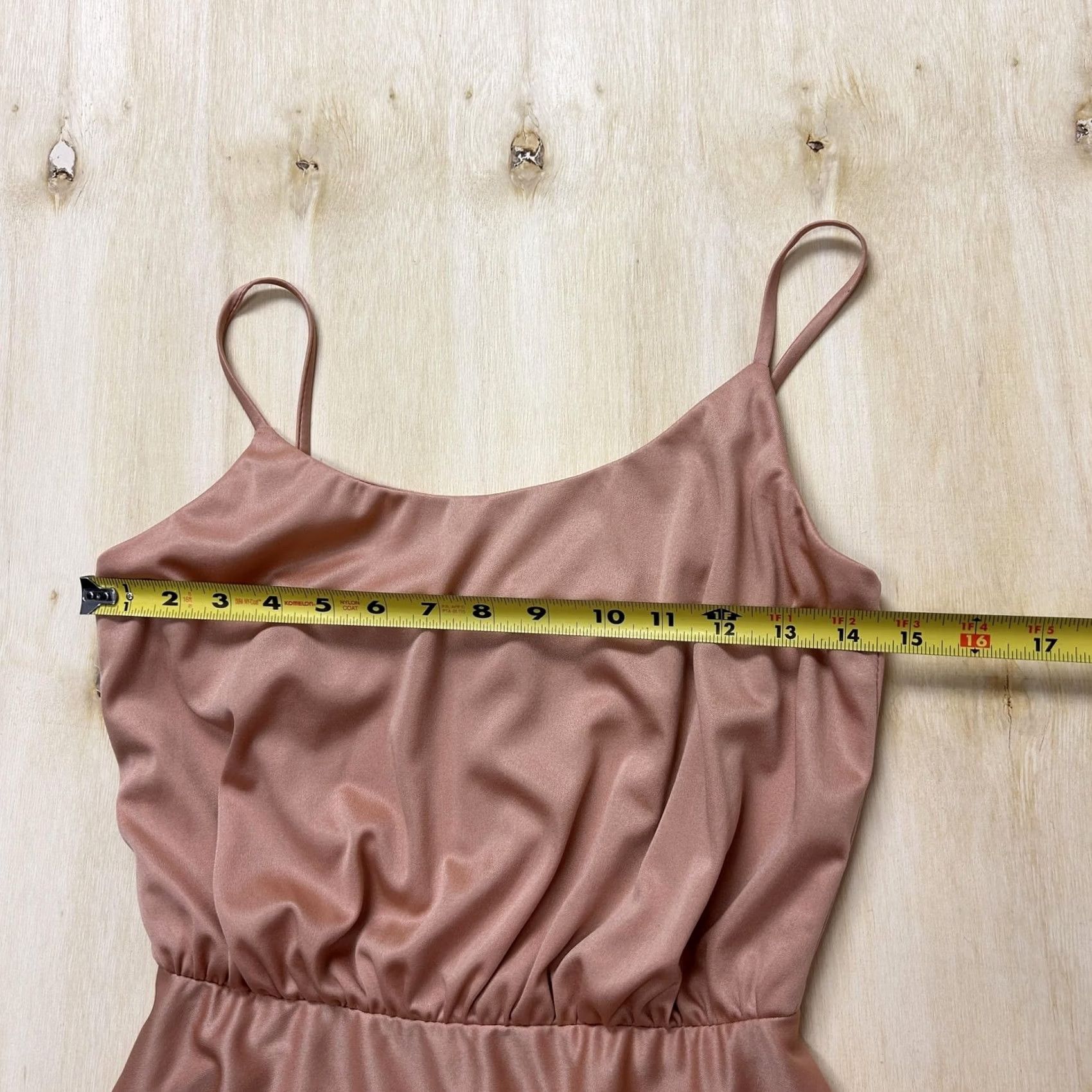 Vintage Y2K Dress Womens Small Beige Satin Slip Fit & Flare Midi Spaghetti Strap Party Size S / US 4 / IT 40 - 5 Thumbnail