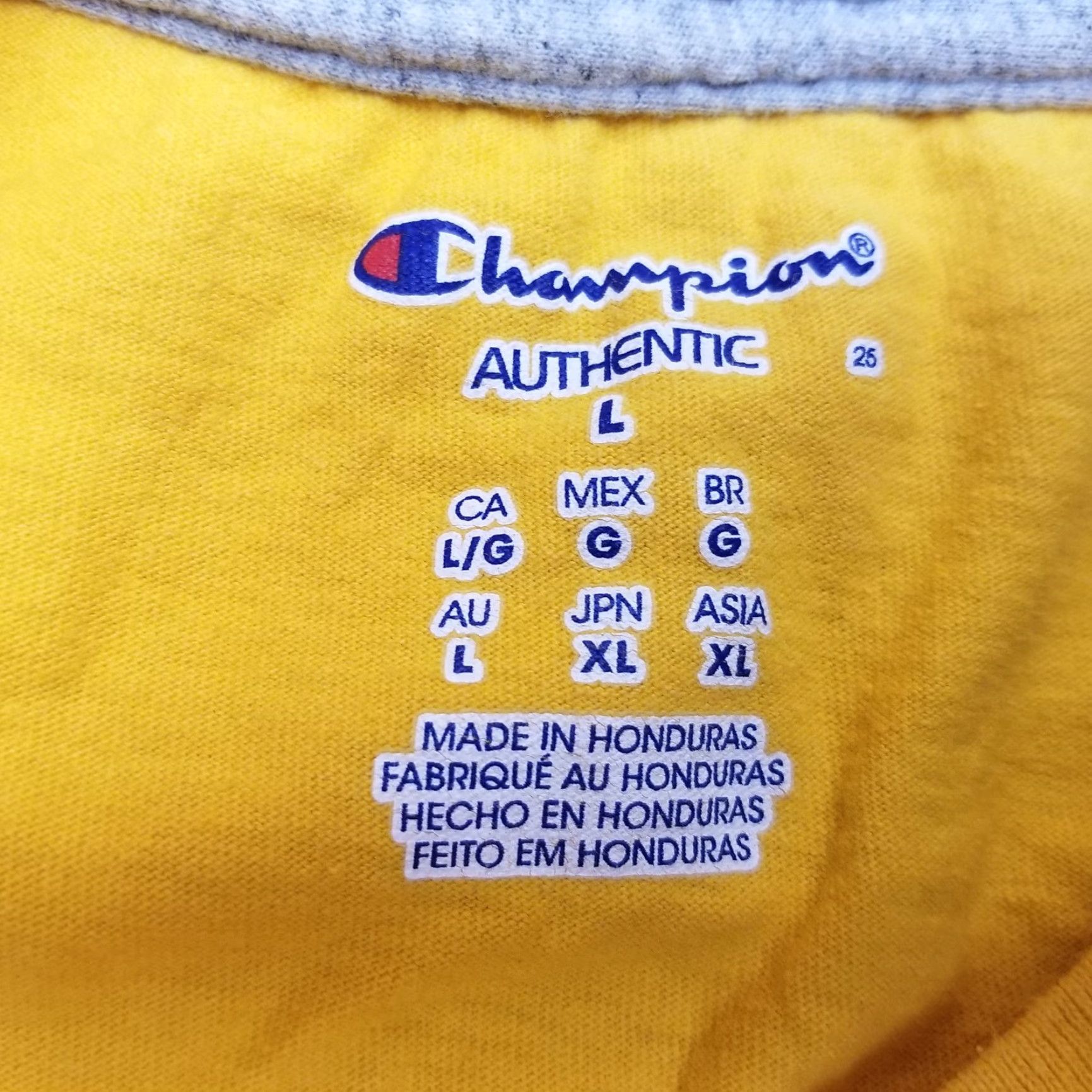 Champion Champion Shirt Mens Large Yellow Short Sleeve Logo Crewneck Casual Size US L / EU 52-54 / 3 - 3 Thumbnail