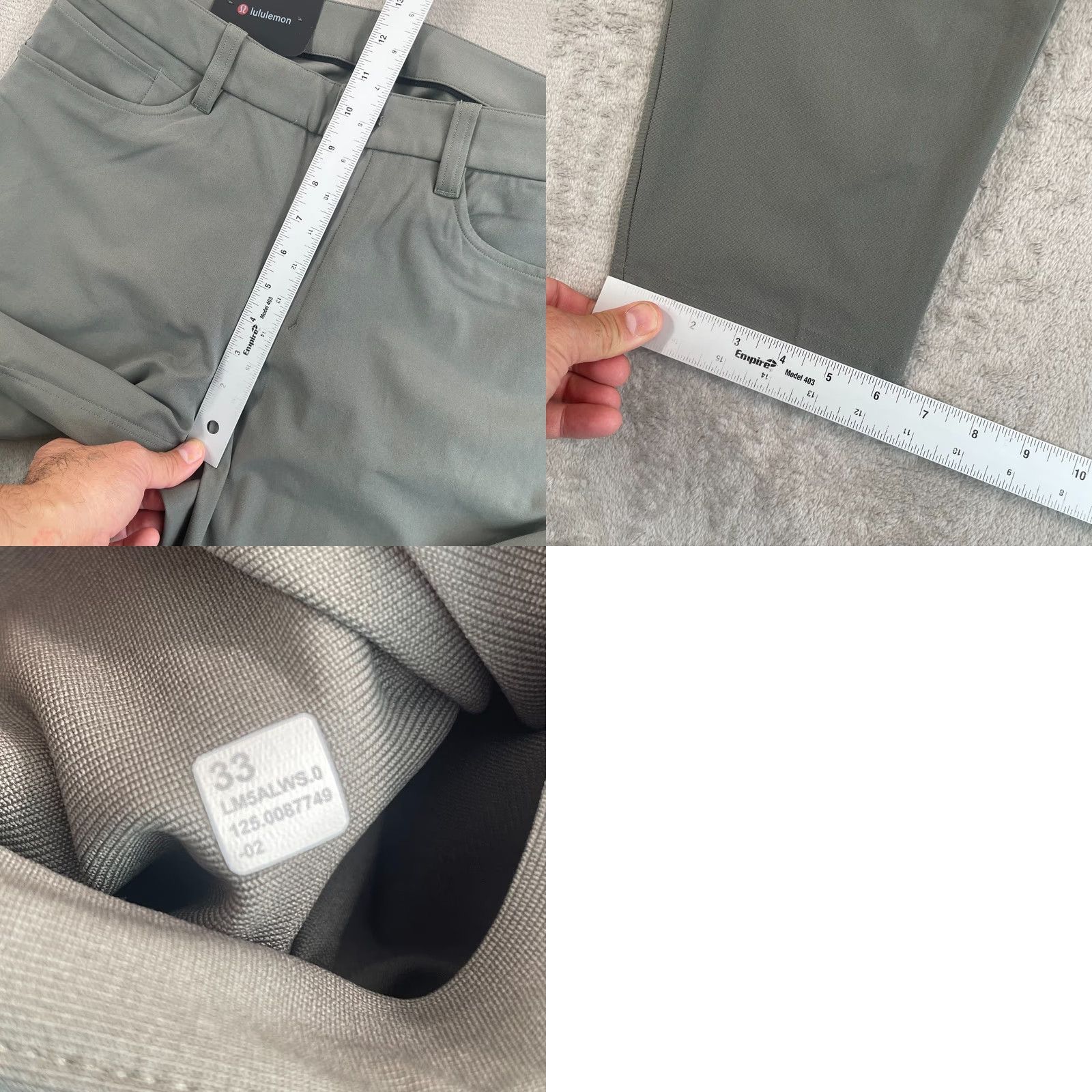 Lululemon Lululemon ABC Slim-Fit 5 Pocket Pants Men 33x29 Grey Warpstreme Moisture Wicking Stretch NWT Military/Preppy Style Chino Slim Leg Casual Mens Size US 33 - 8 Thumbnail