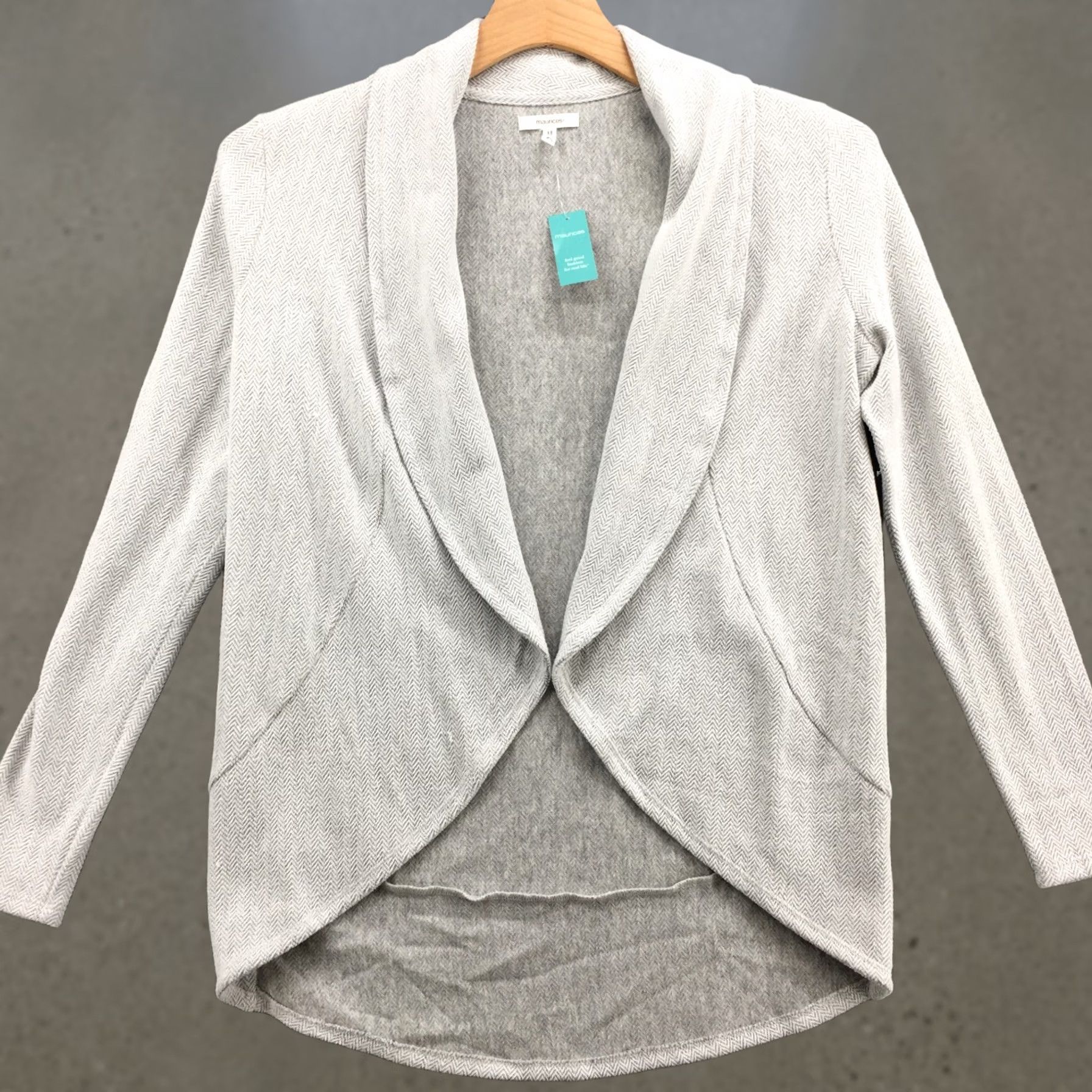 Vintage Maurices Open Front Blazer Coat Jacket Womens XS Gray Cotton Blend Collared NEW Size XS / US 0-2 / IT 36-38 - 1 Thumbnail