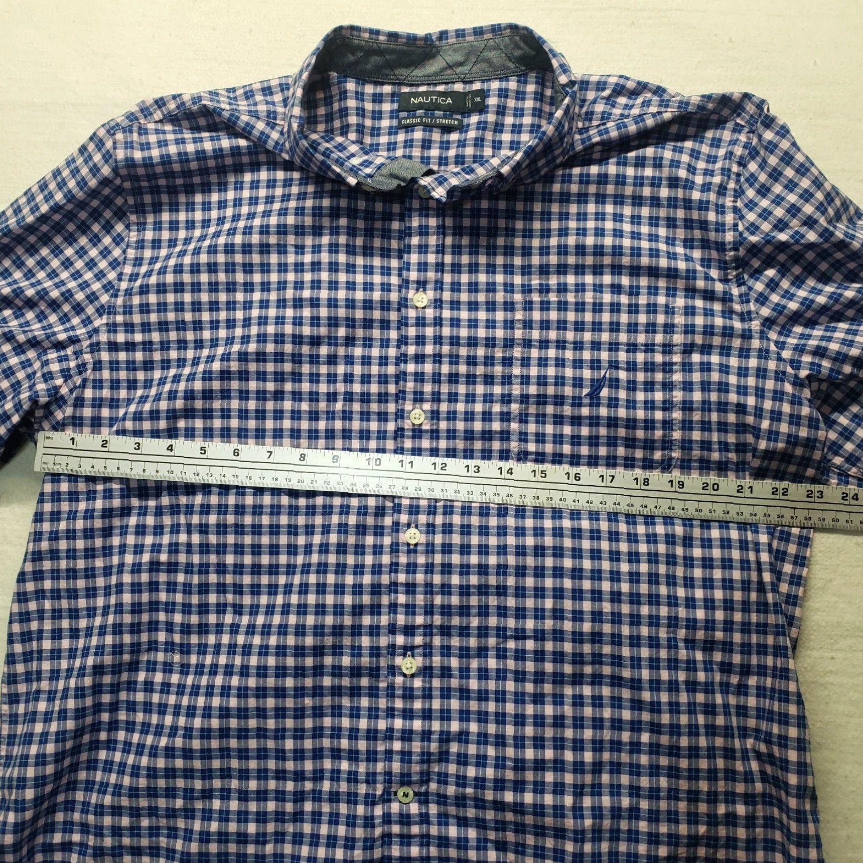 Nautica Nautica Blue Checkered Long Sleeve Button-Up Shirt Men 2XL XXL Size Size US XXL / EU 58 / 5 - 4 Thumbnail