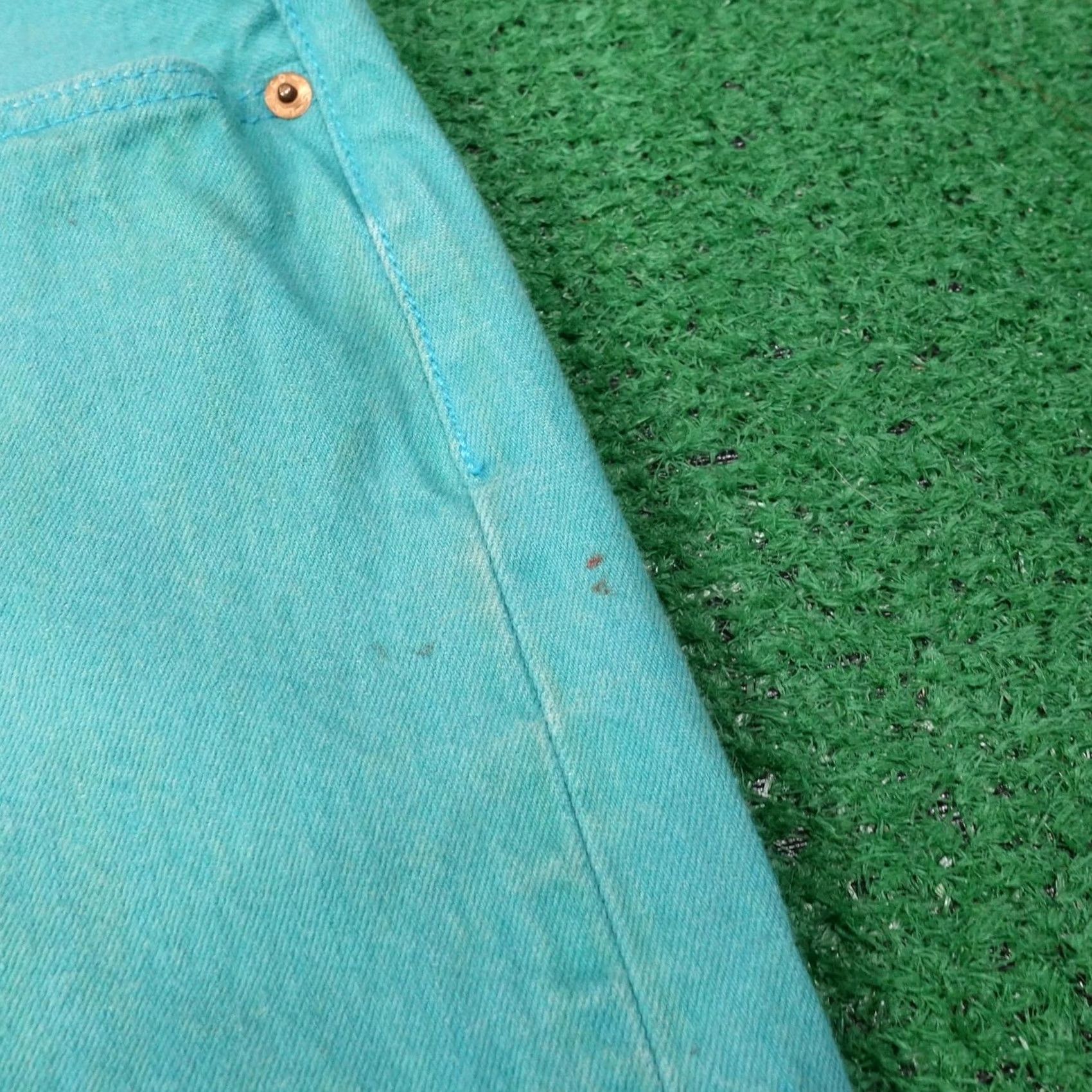 Levi's Levi's 501 Jeans Mens 39x27 Blue Teal Straight Classic Denim Button Fly Size US 39 - 4 Thumbnail