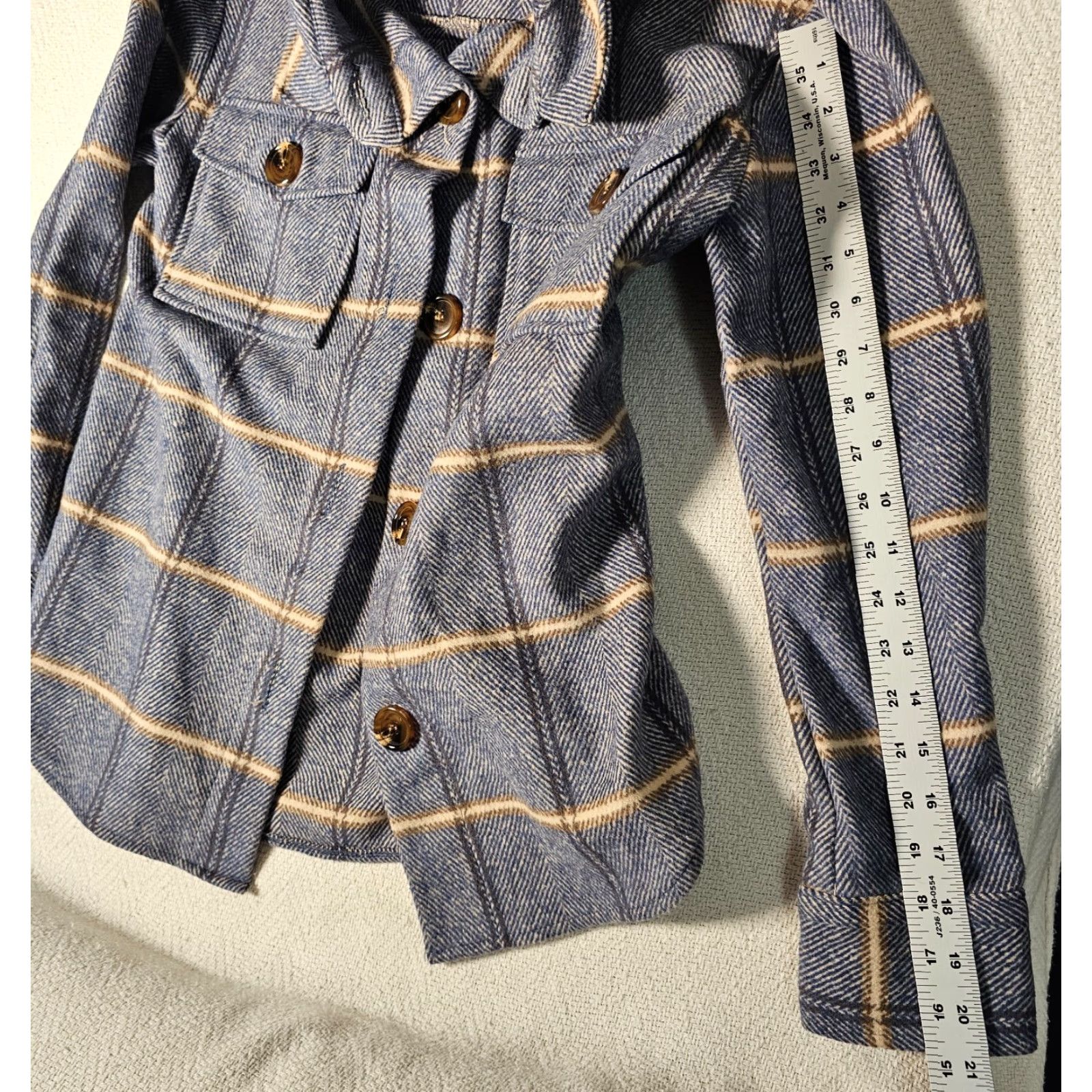 Vintage Jason Maxwell Women's Blue Tan Plaid Button Up Shacket Size Small Size S / US 4 / IT 40 - 6 Thumbnail