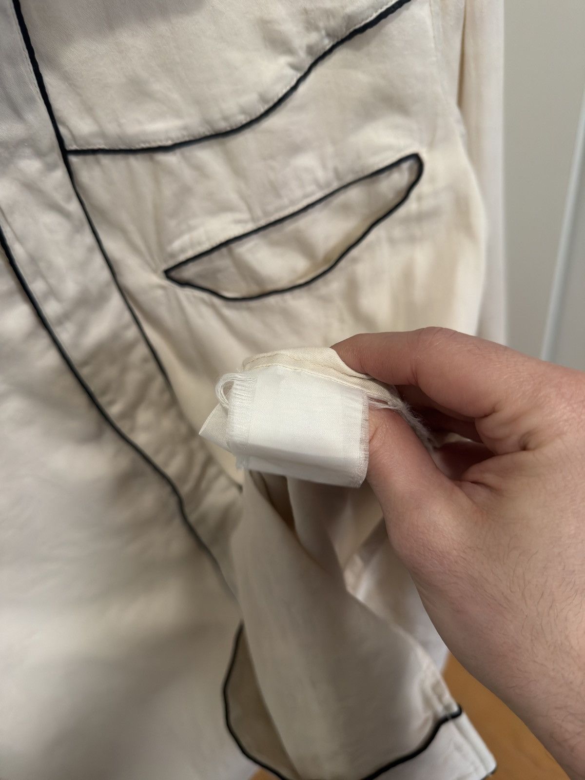 Maison Margiela SS05 Ivory Piped-Seam Western Shirt Size US M / EU 48-50 / 2 - 4 Thumbnail