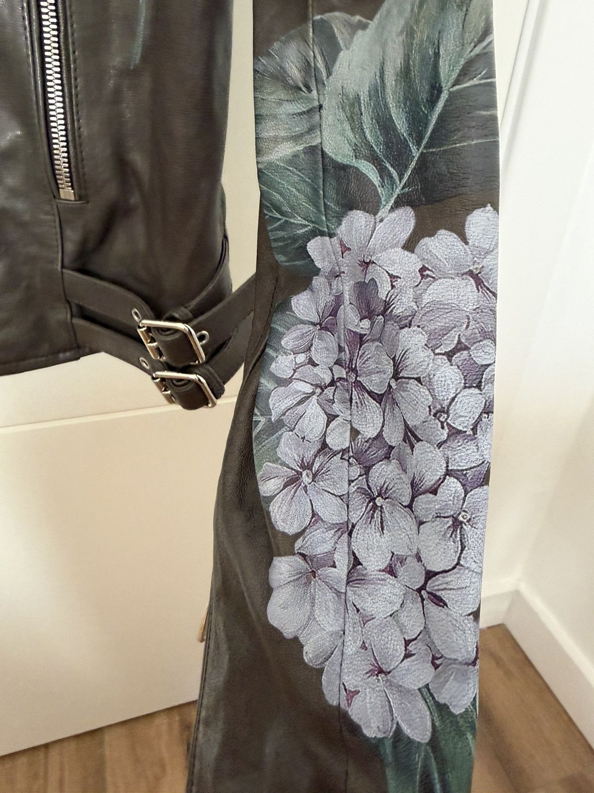 Dolce & Gabbana Dolce & Gabbana Hydrangea Leather Biker Jacket IT 40 (S/M) Size M / US 6-8 / IT 42-44 - 3 Thumbnail