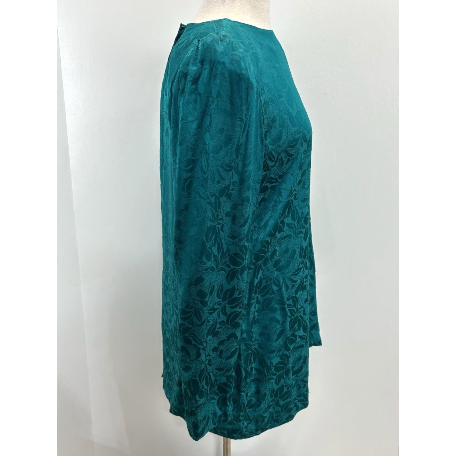Vintage VINTAGE Silk Studio 2 Pc Skirt Set Outfit Women's 18 Plus Green Silk Shirt Tiered Skirt 1980s Cocktail Mens? Womens Size XXL / US 16-18 / IT 52-54 - 5 Thumbnail