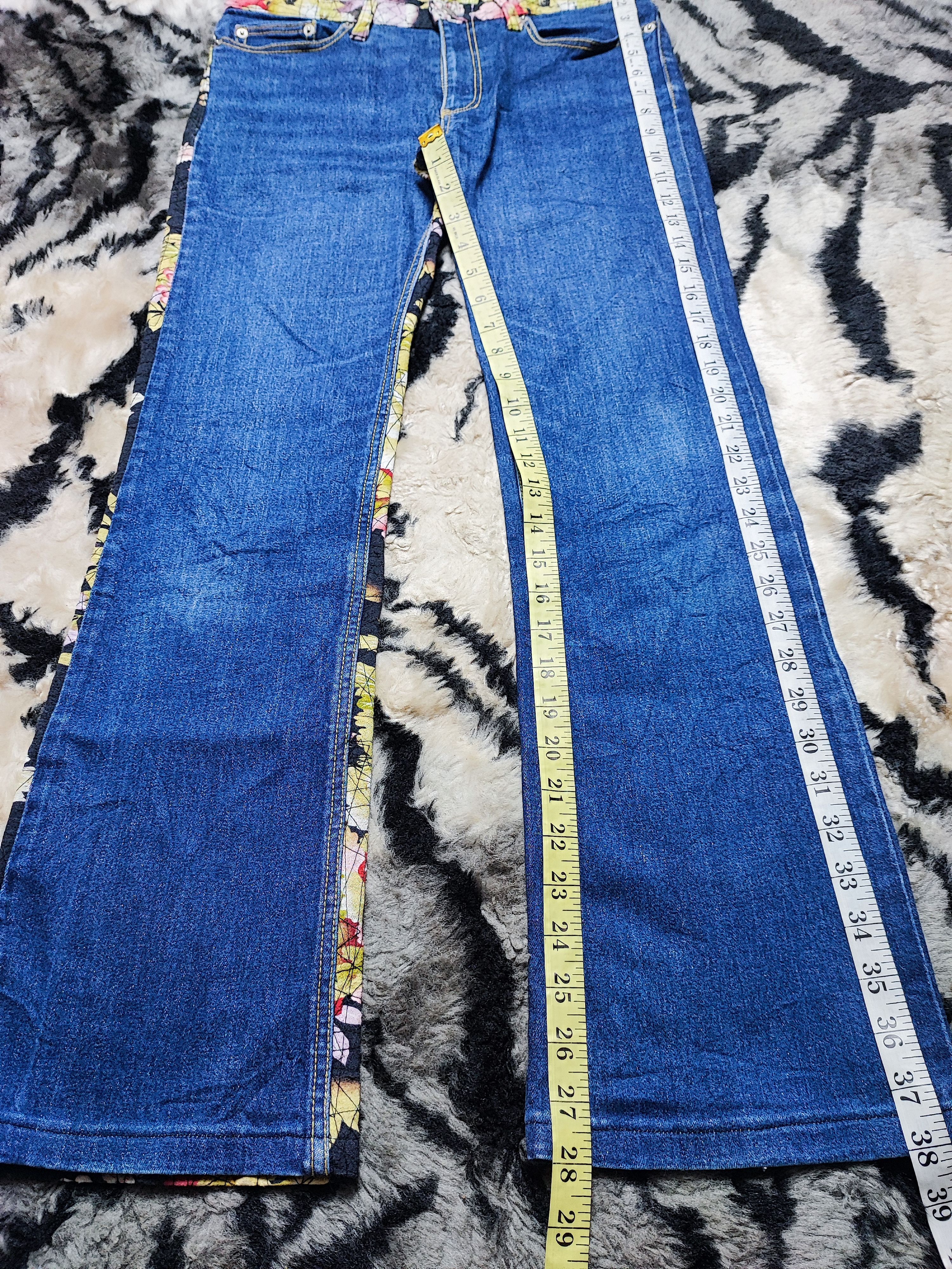 Japanese Brand Made In Japan Glamdy Flower Printed Denim Pants Size US 30 / EU 46 - 4 Thumbnail