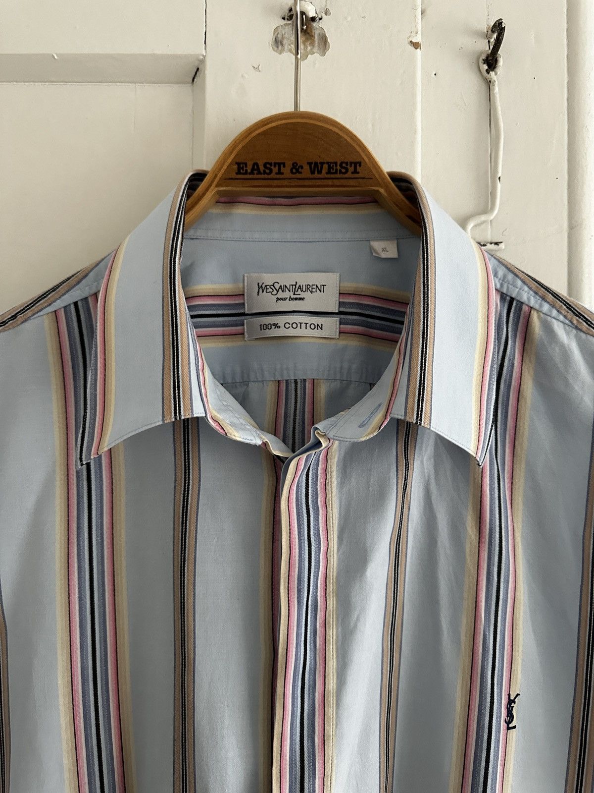 Yves Saint Laurent Yves Saint Laurent x shirt x rare x vintage x spellout x 90s Size US XL / EU 56 / 4 - 2 Thumbnail