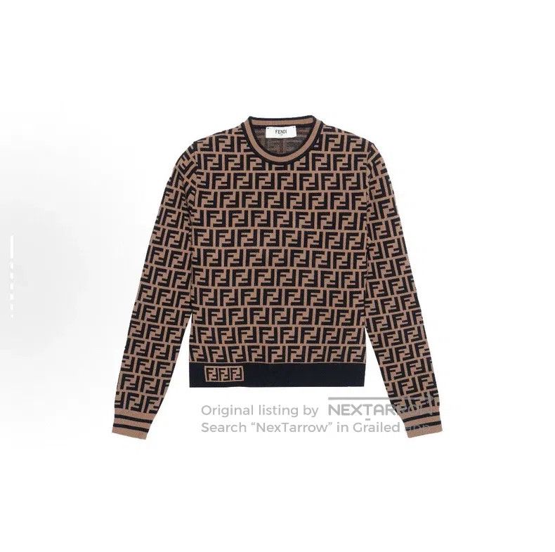 Fendi Fendi FF Pattern Long Sleeve Round Neck Knit Sweater - Wom Size XS / US 0-2 / IT 36-38 - 5 Thumbnail