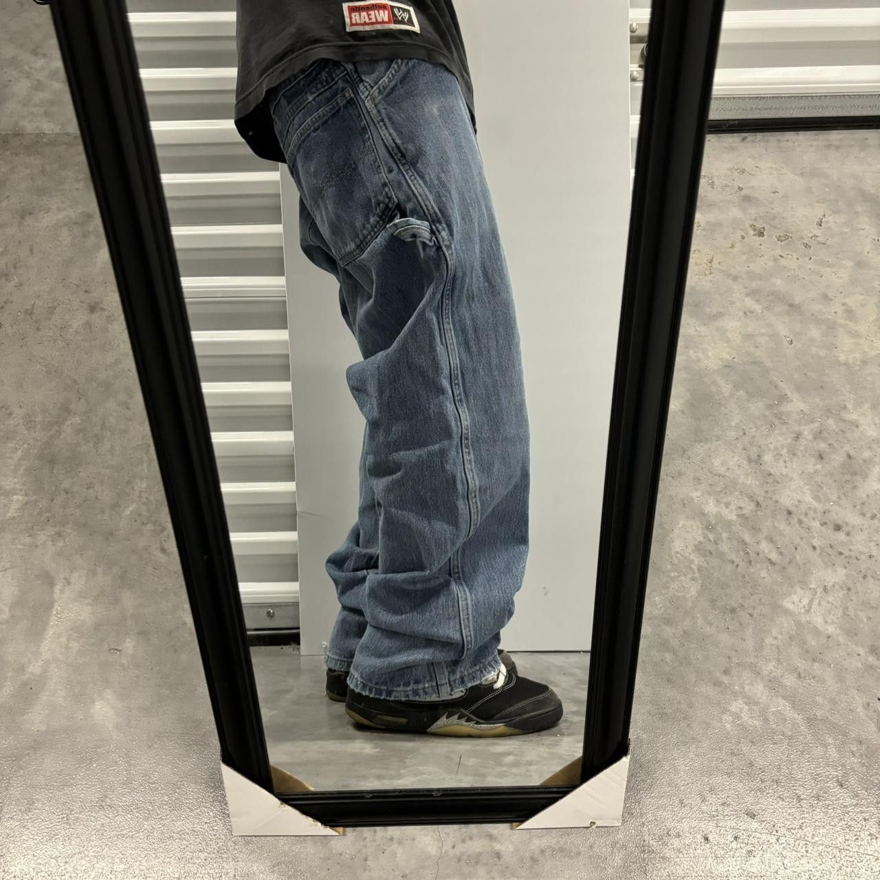 Japanese Brand × Vintage Crazy Vintage Y2K/2000s Baggy Light Wash Distressed Skater Carpenter Denim Jeans! Size US 38 / EU 54 - 2 Thumbnail