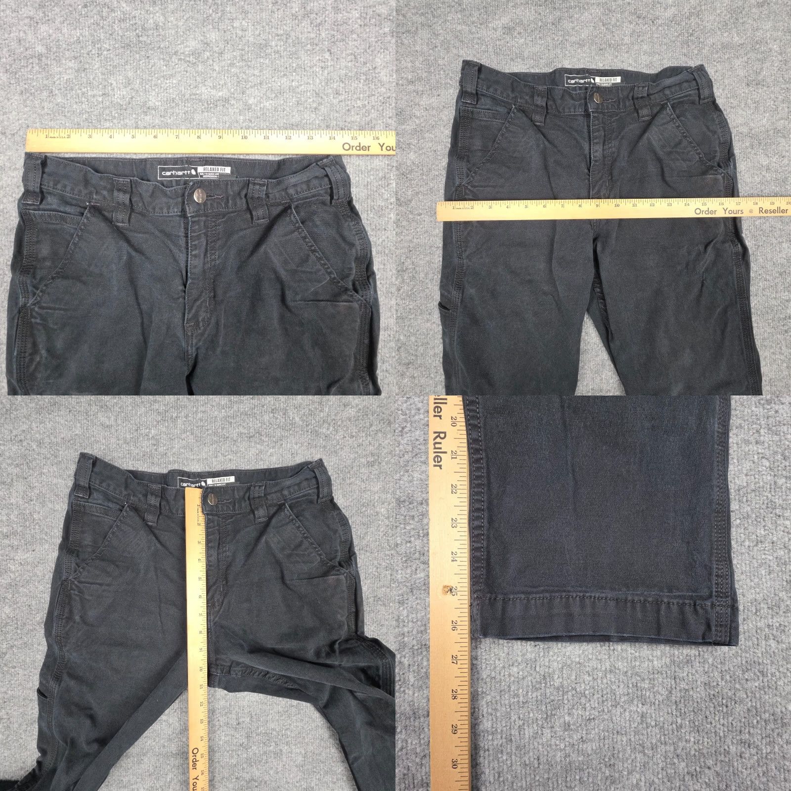 Carhartt VINTAGE Carhartt Pants Duck Pant Men's 28x 26 31x30 Rugged Flex Relaxed Fit Canvas Cotton Black Straight Front Pocket Zipper Button Size US 28 / EU 44 - 9 Thumbnail