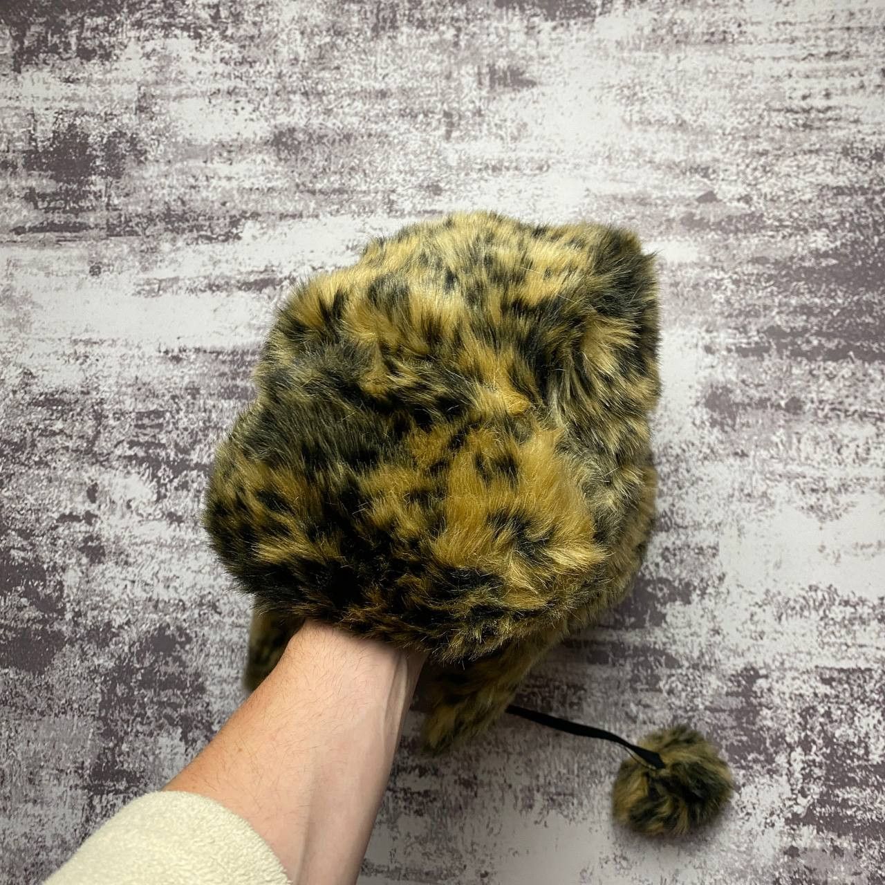 Japanese Brand Ushanka Trapper Hat Furry Mohair Fuzzy Fur Hat Y2K Leopard Size ONE SIZE - 2 Thumbnail