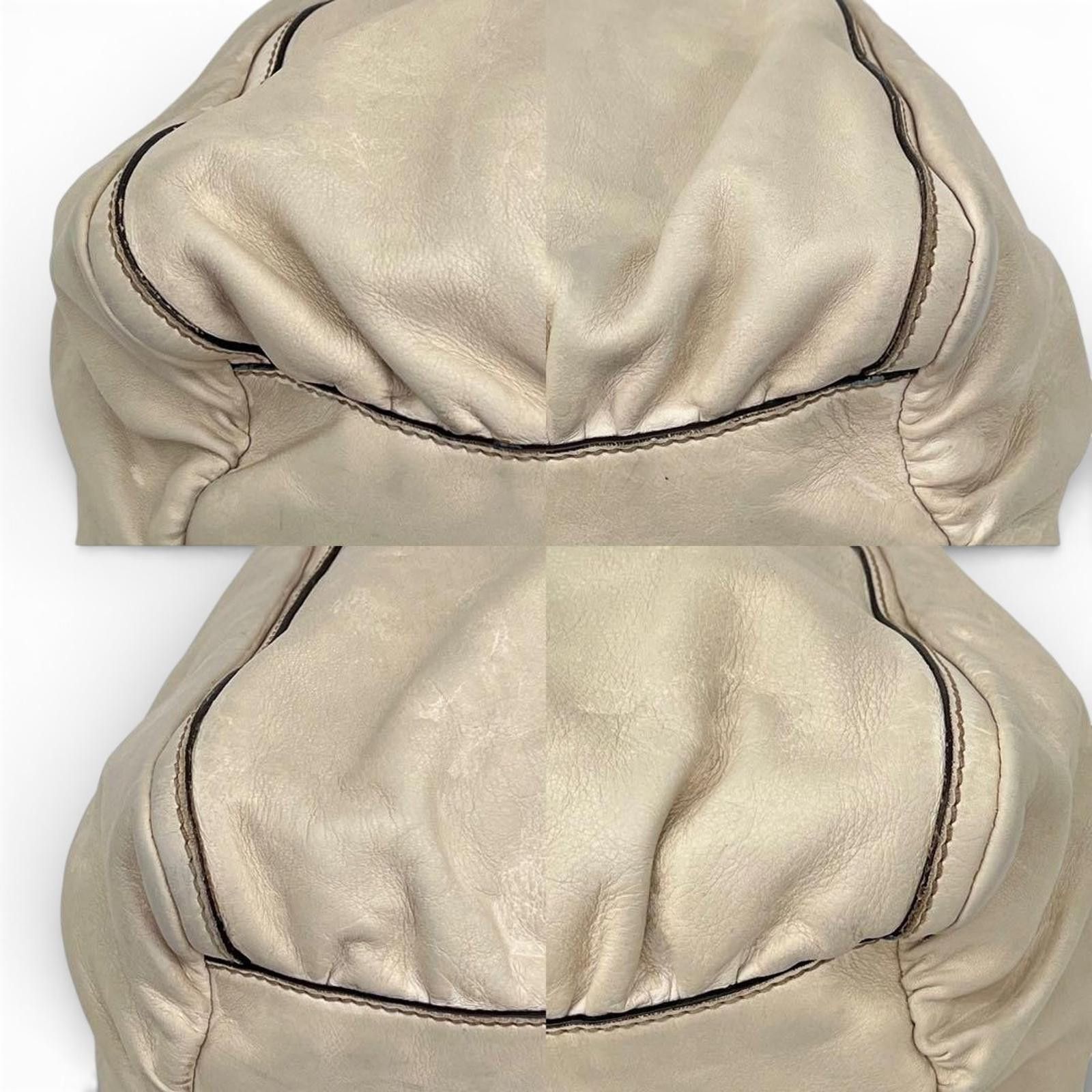 Gucci Gucci - White Leather Handbag Gold Accent Size ONE SIZE - 3 Thumbnail