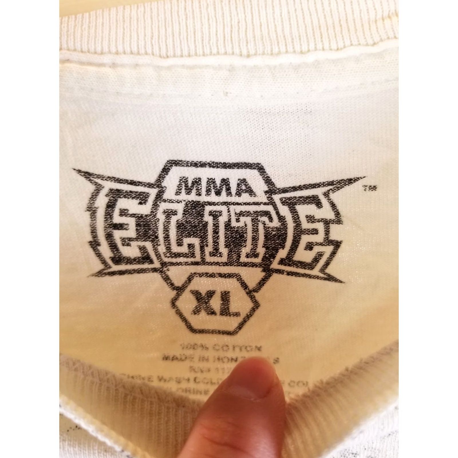 Vintage VINTAGE MMA ELITE Y2K CROSS SKULL GRUNGE T-SHIRT Beige COTTON XLARGE Men Size US XL / EU 56 / 4 - 3 Thumbnail