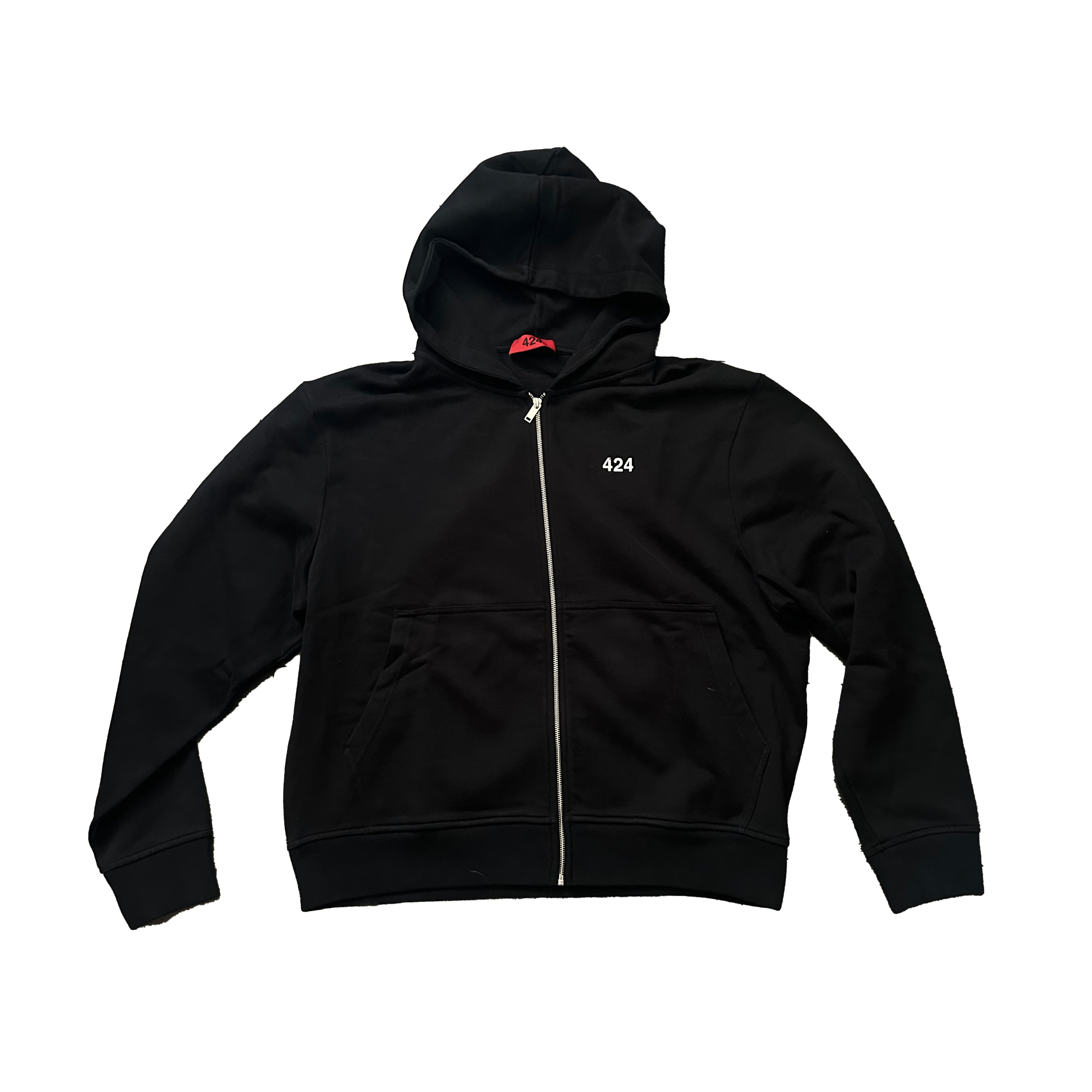 image of 424 On Fairfax x Fourtwofour ★ 424, Don't Ask Me 4 Shit Zip Up Hoodie in Black, Men's (Size XL)