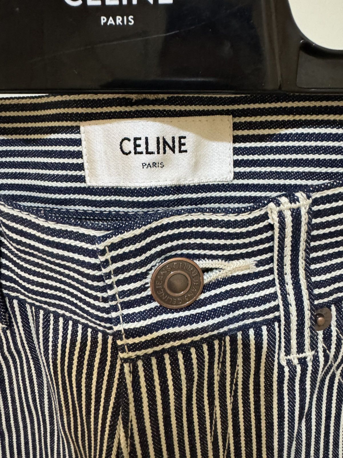 Celine Rare SS20 striped flared jeans Sz29 Size US 29 - 4 Thumbnail