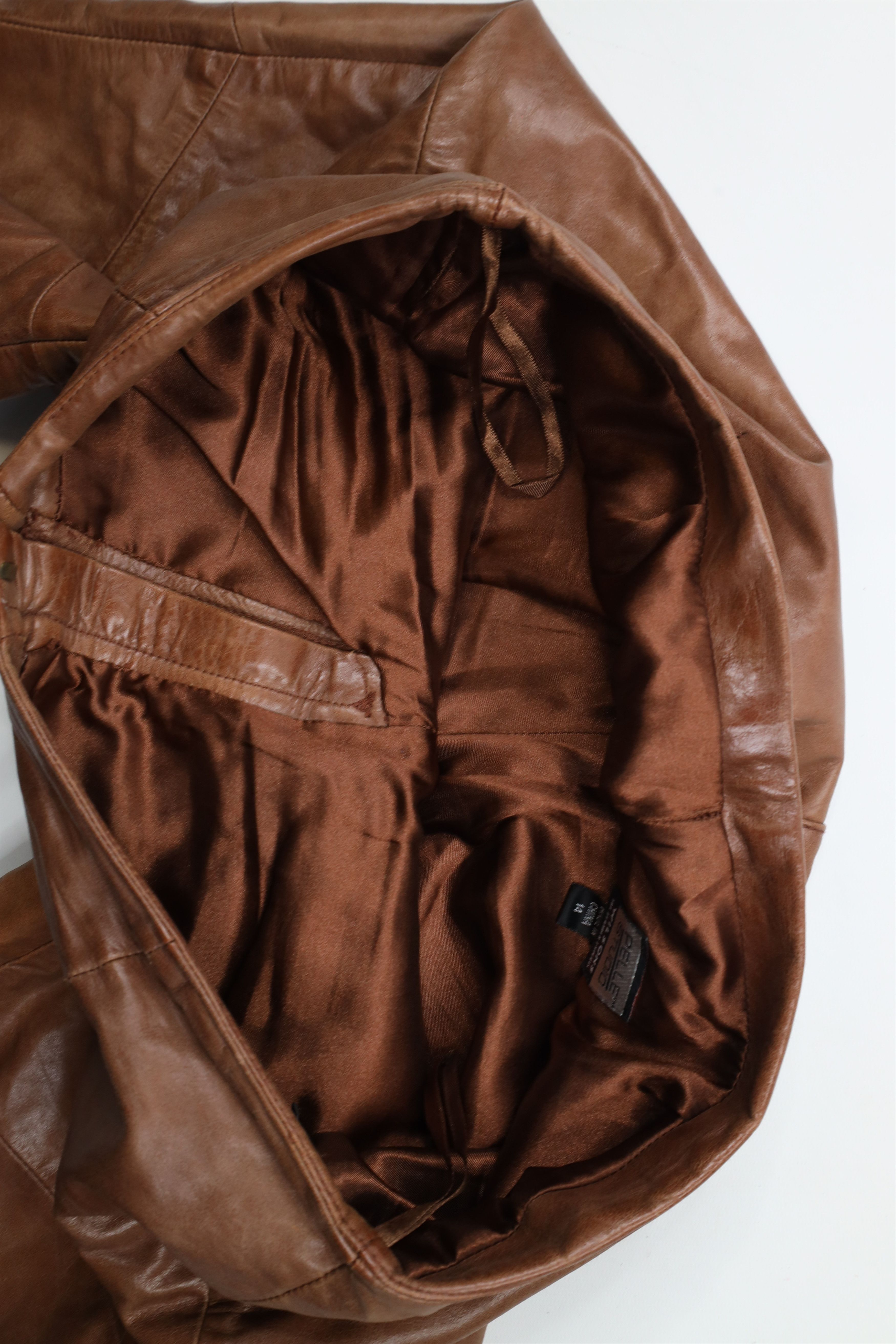 Vintage Vintage 90s Streetwear Pelle Leather Flared Pants Brown Size 36" / US 14 / IT 50 - 11 Thumbnail