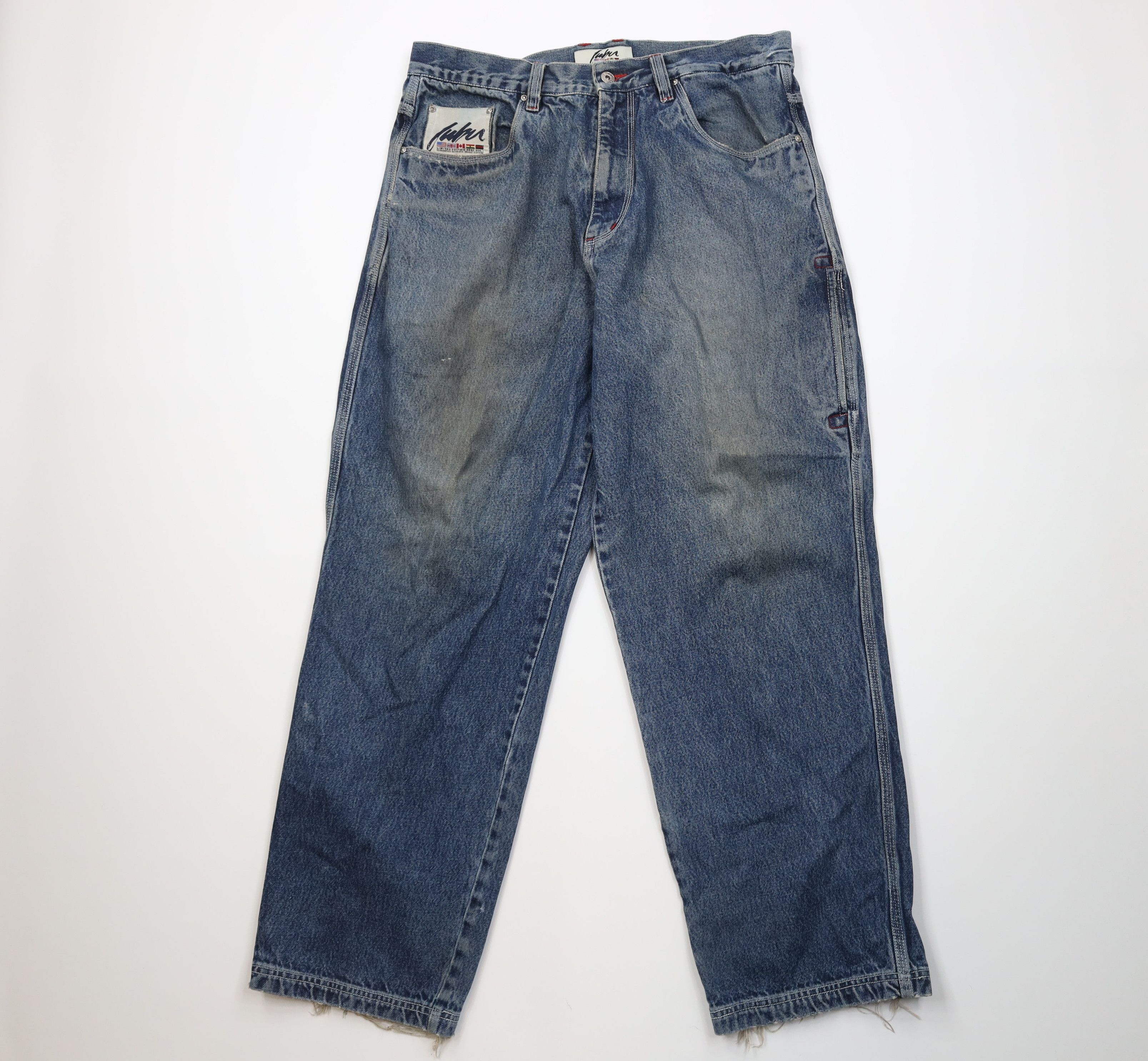 Fubu Vintage 90s FUBU Spell Out Baggy Wide Leg Denim Jeans Blue Size US 38 / EU 54 - 1 Thumbnail