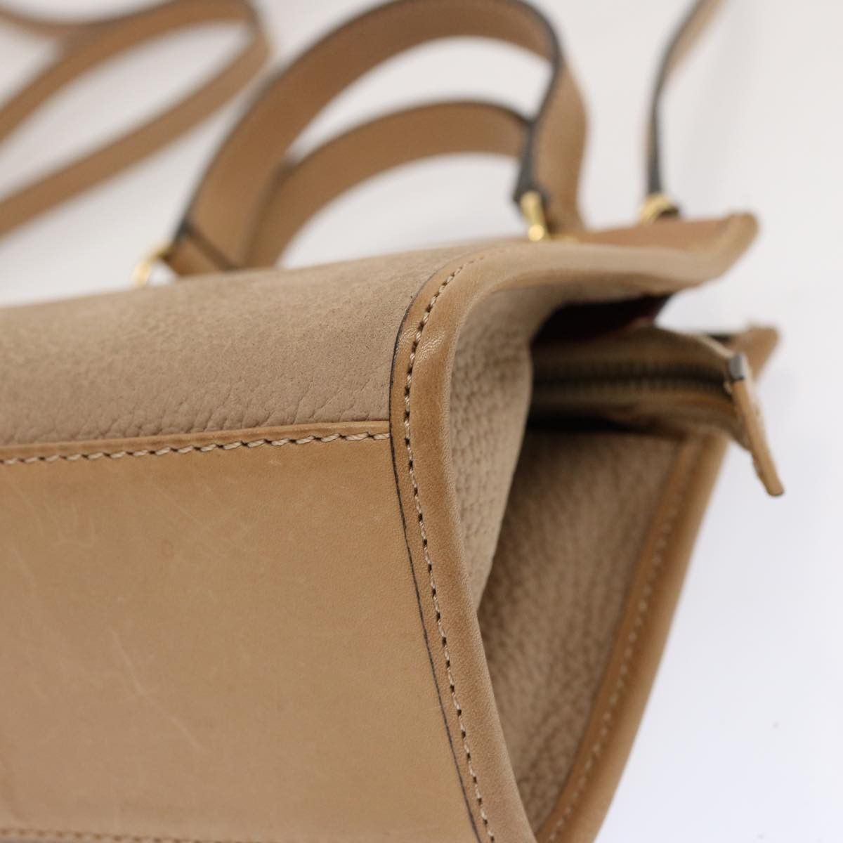 Celine CELINE Hand Bag Leather Beige Size ONE SIZE - 15 Thumbnail